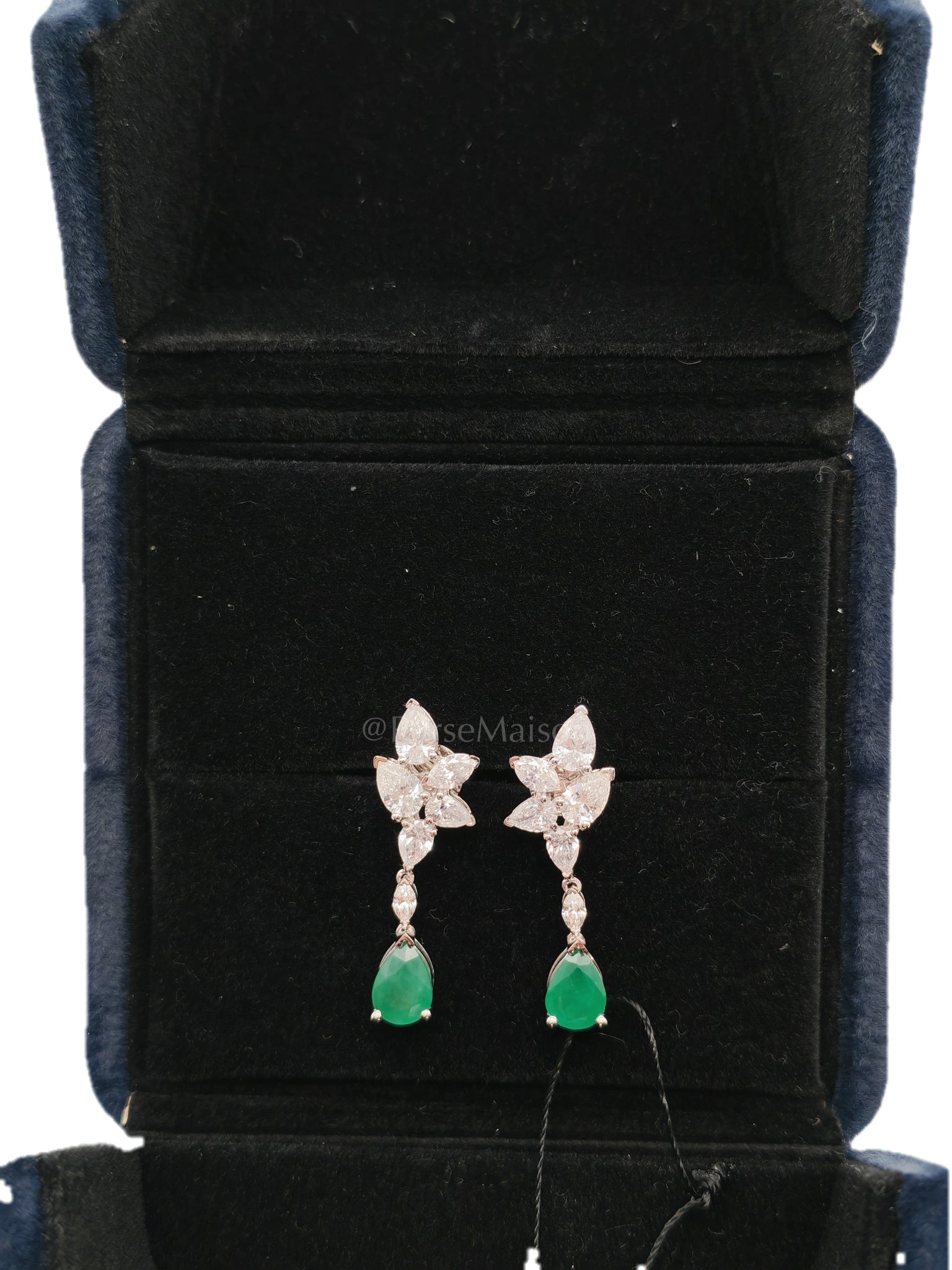 18K 3.11gms. 3.16cts. Natural Diamond White Gold Earrings | Purse Maison Luxury Bags Shop