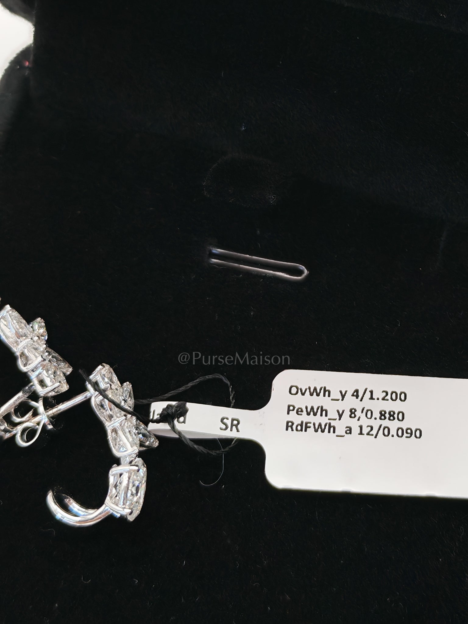 18K 3.17gms. 2.17cts. VS1 to VVS1 (Clarity) E to H (Color) Natural Diamond White Gold Earrings | Purse Maison Luxury Bags Shop