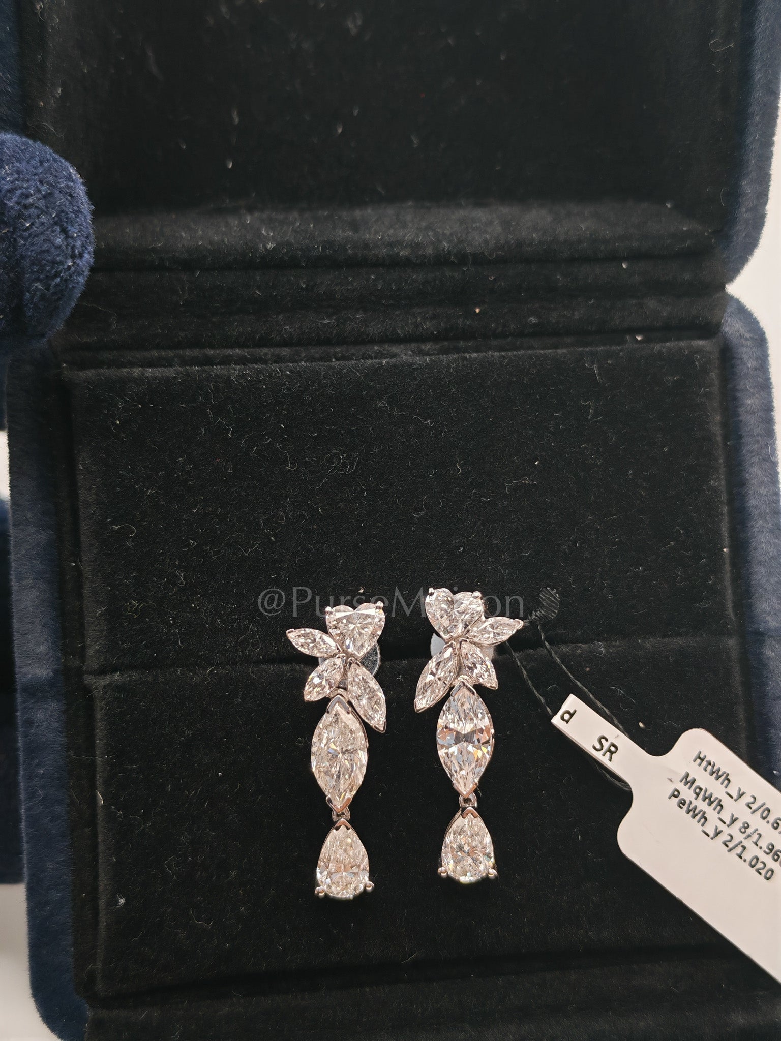 18k 3.21gms 3.65cts VS1 to VVS1 (Clarity) E to H (Color) Natural Diamond White Gold Earrings | Purse Maison Luxury Bags Shop