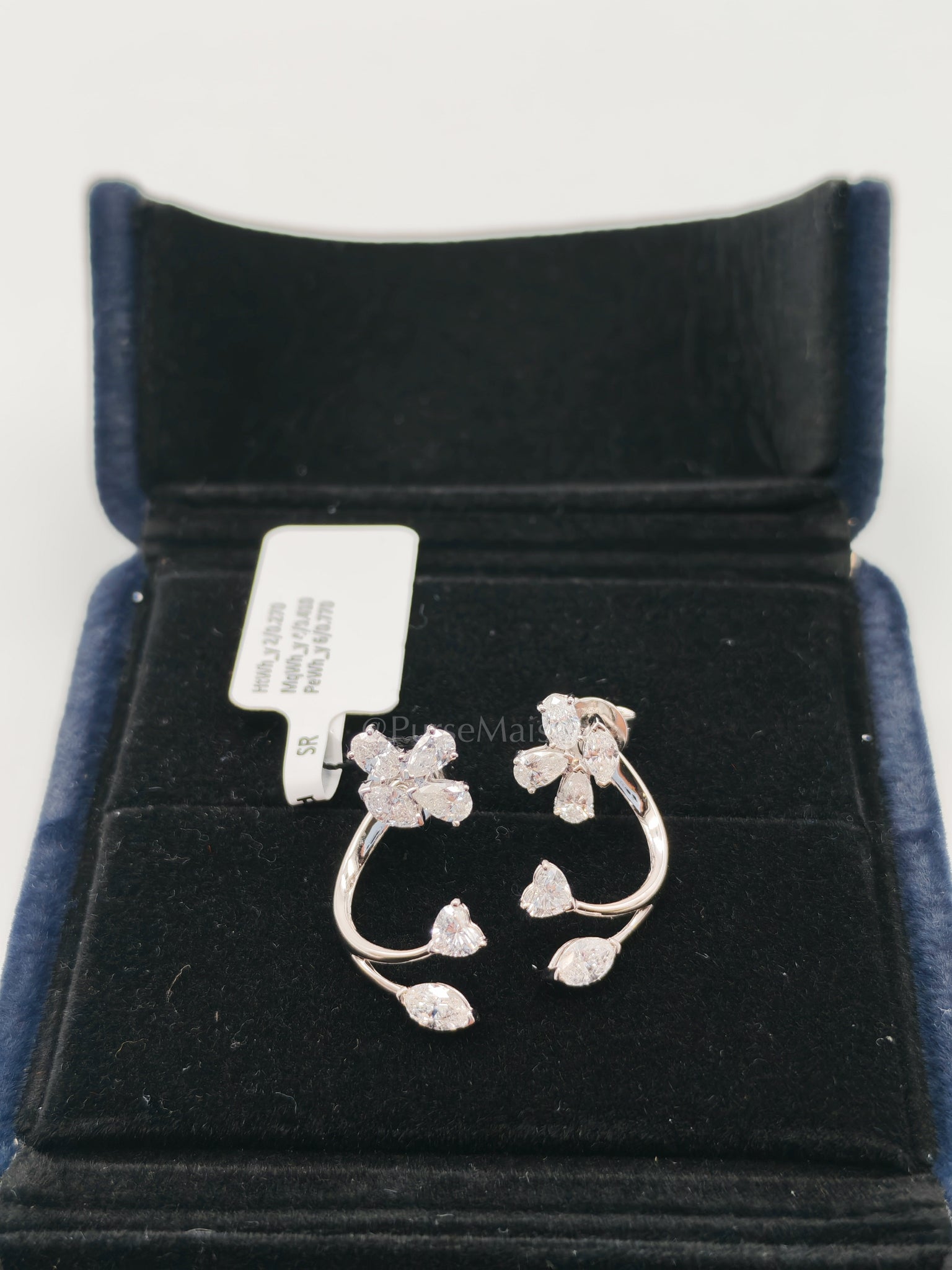 18k 3.2gms. 1.45cts. Natural Diamons White Gold Earrings | Purse Maison Luxury Bags Shop