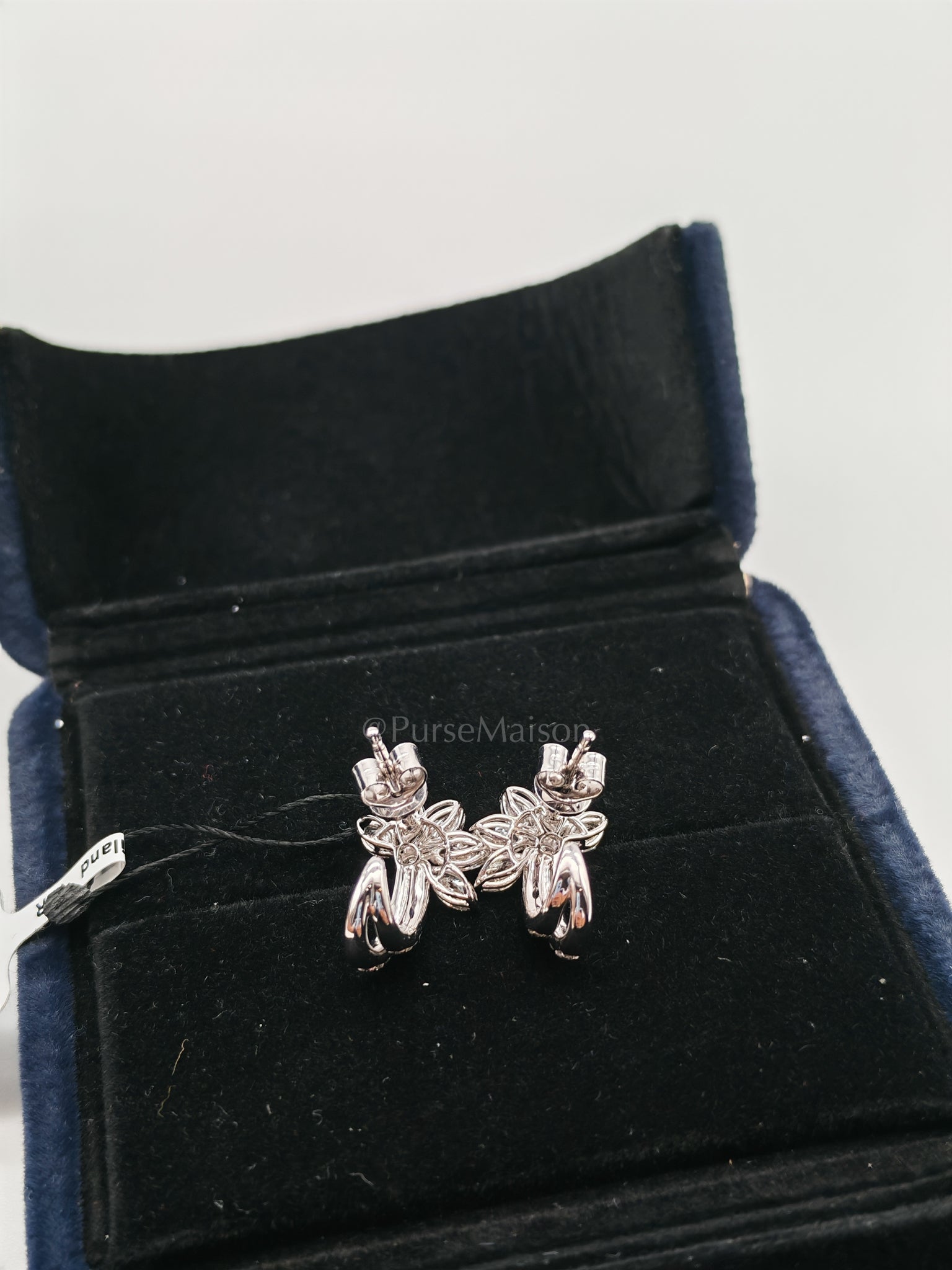 18k 3.42gms. 1.37cts Natural Diamond White Gold Earrings | Purse Maison Luxury Bags Shop