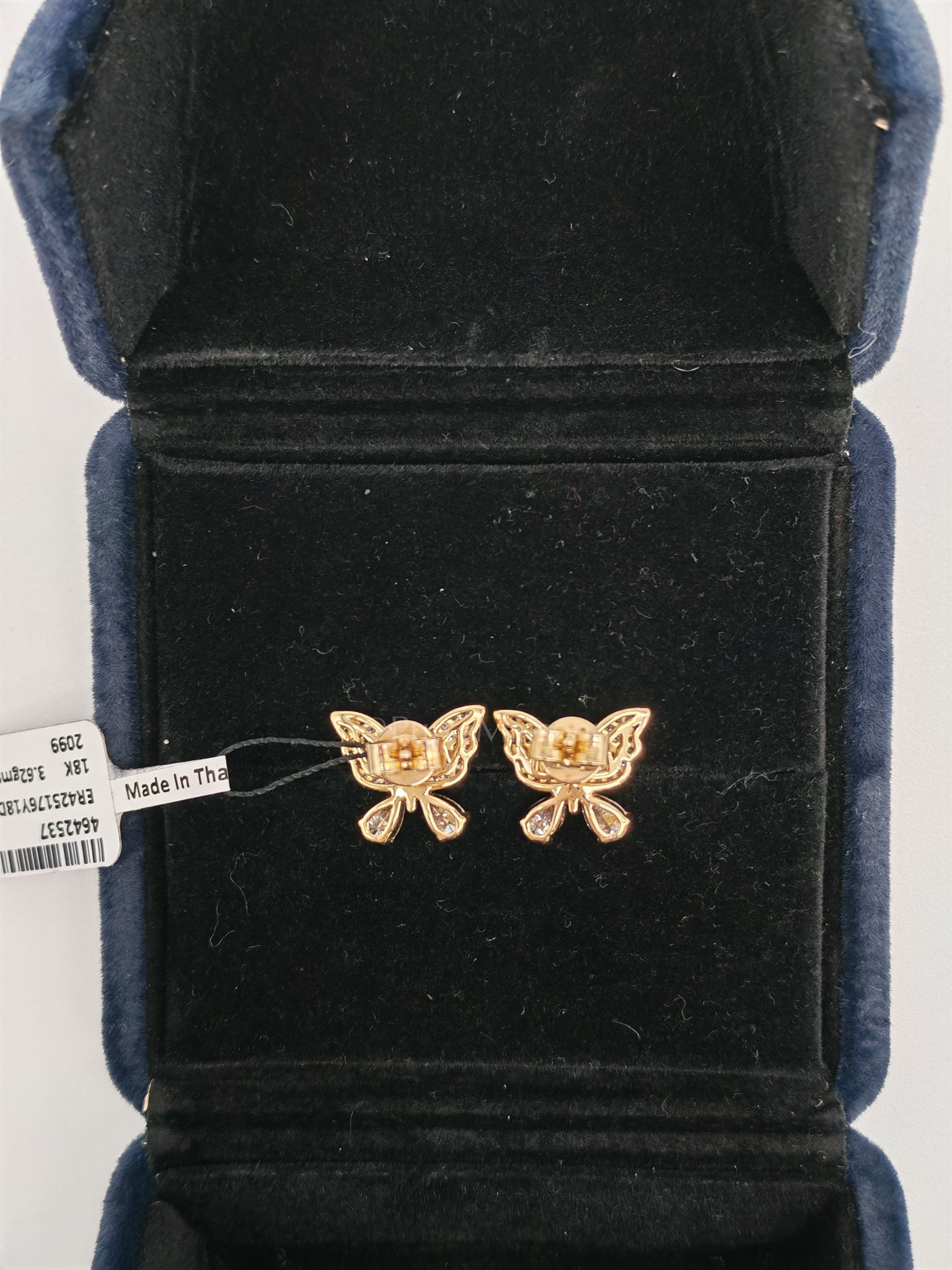 18K 3.62gms. 1.14cts. Butterfly Natural Diamond White Gold Earrings | Purse Maison Luxury Bags Shop
