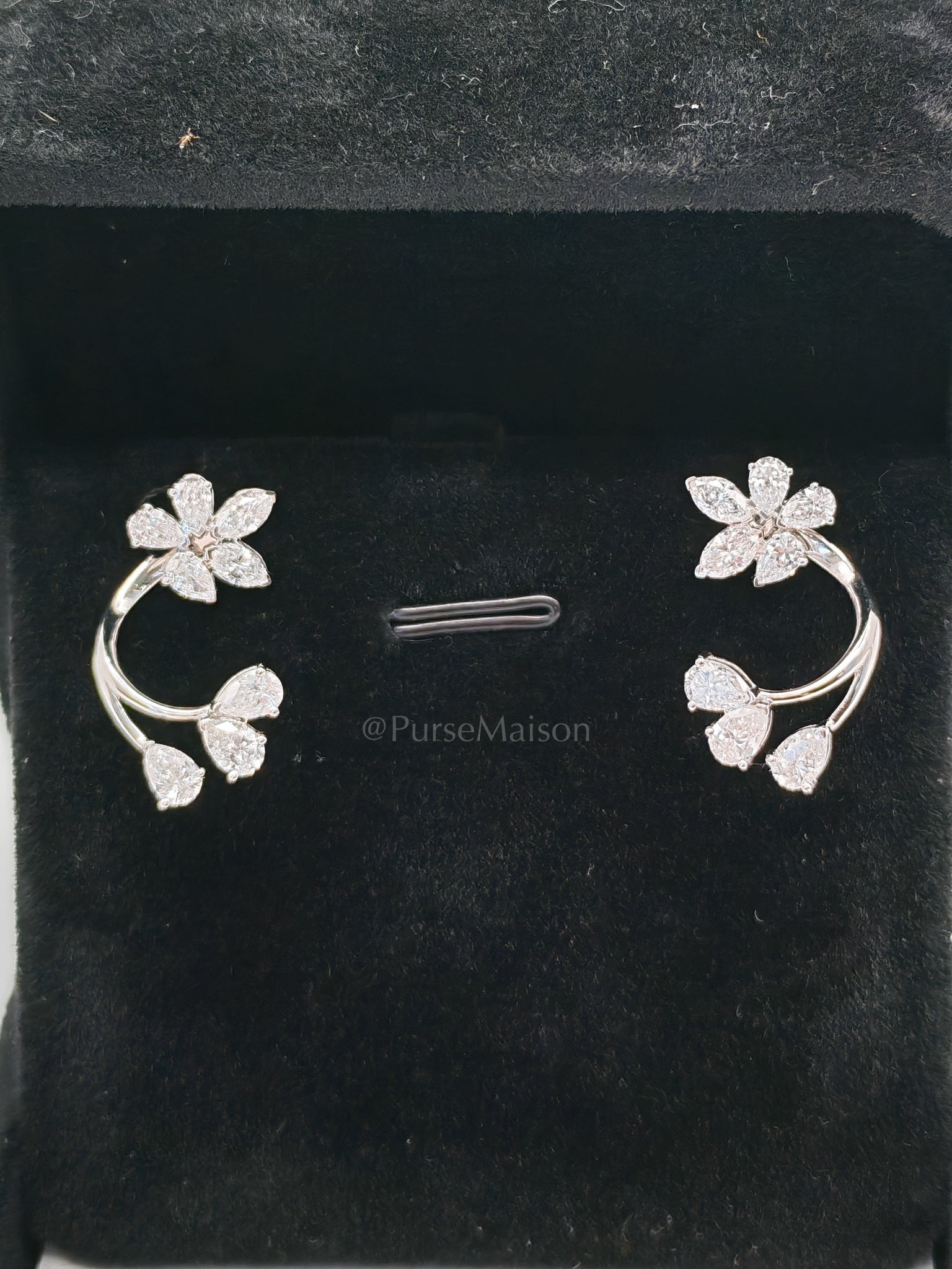 18k 3.63gms. 2.07cts VS1 to VVS1 (Clarity) E to H (Color) Natural Diamond White Gold Earrings | Purse Maison Luxury Bags Shop