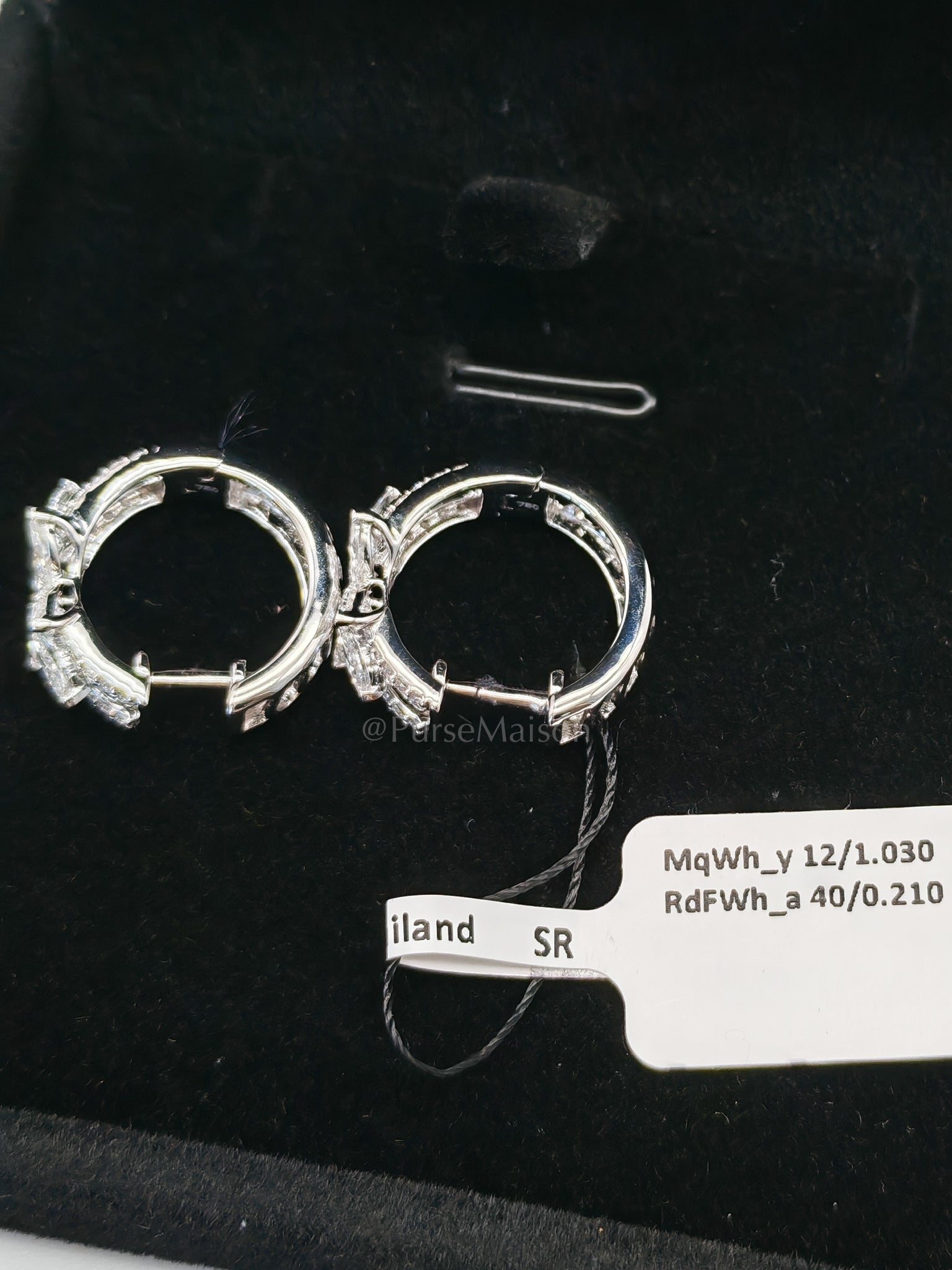 18k 3.95gms. 1.24cts. VS1 to VVS1 (Clarity) E to H (Color) Natural Diamond White Gold Earrings | Purse Maison Luxury Bags Shop