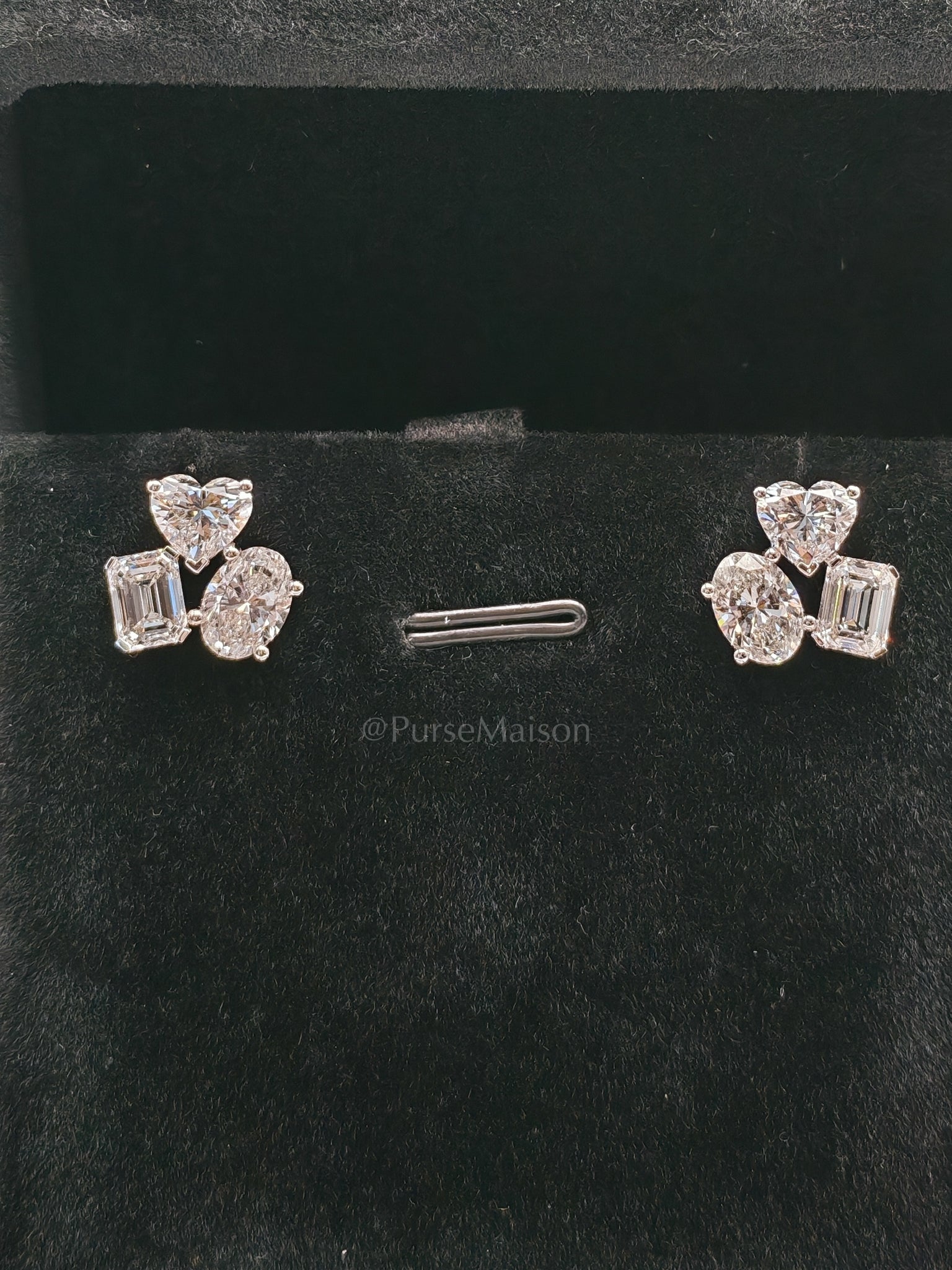 18k 3gms 4.41cts. VS1 to VVS1 (Clarity) E to H (Color) Natural Diamond White Gold Earrings | Purse Maison Luxury Bags Shop
