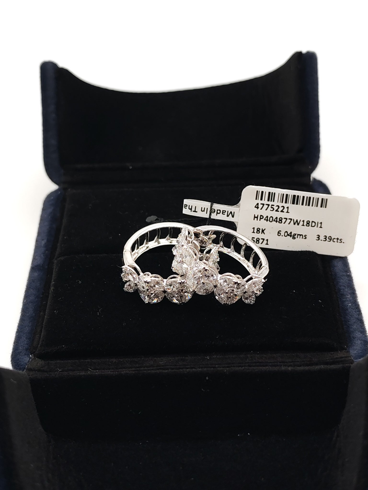 18k 6.04gms 3.39cts Natural Diamond White Gold Earrings | Purse Maison Luxury Bags Shop