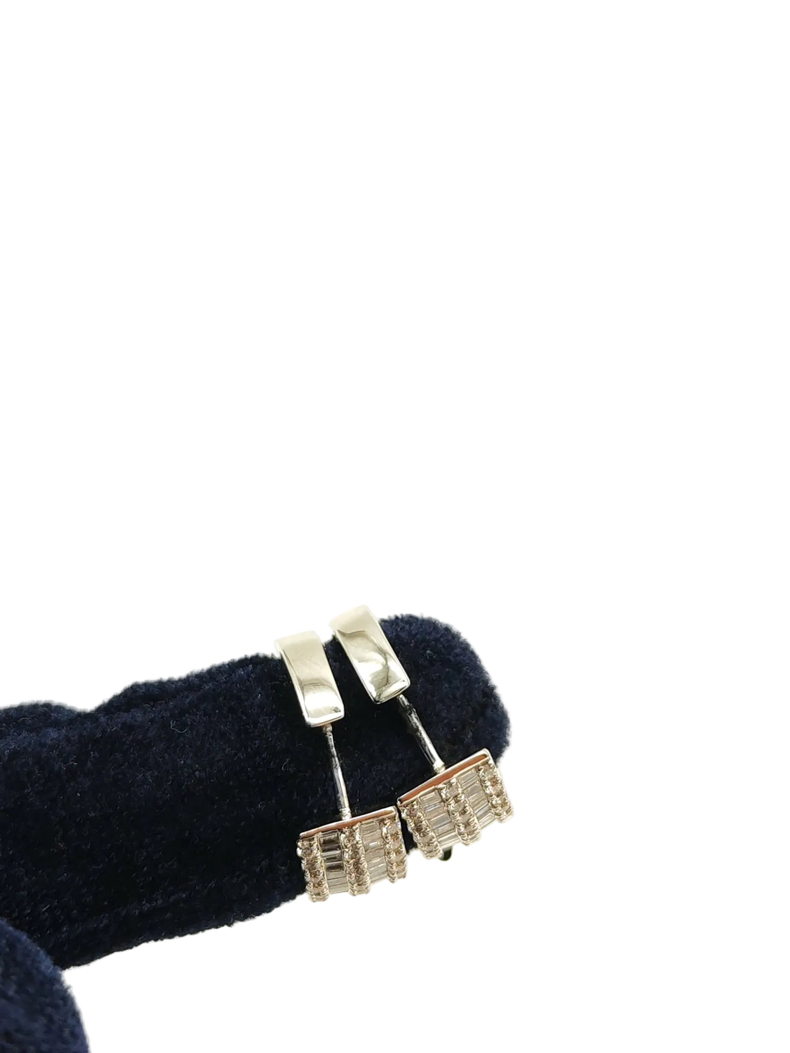 18k 8.25gms 1.59cts Natural Diamond White Gold Earrings | Purse Maison Luxury Bags Shop