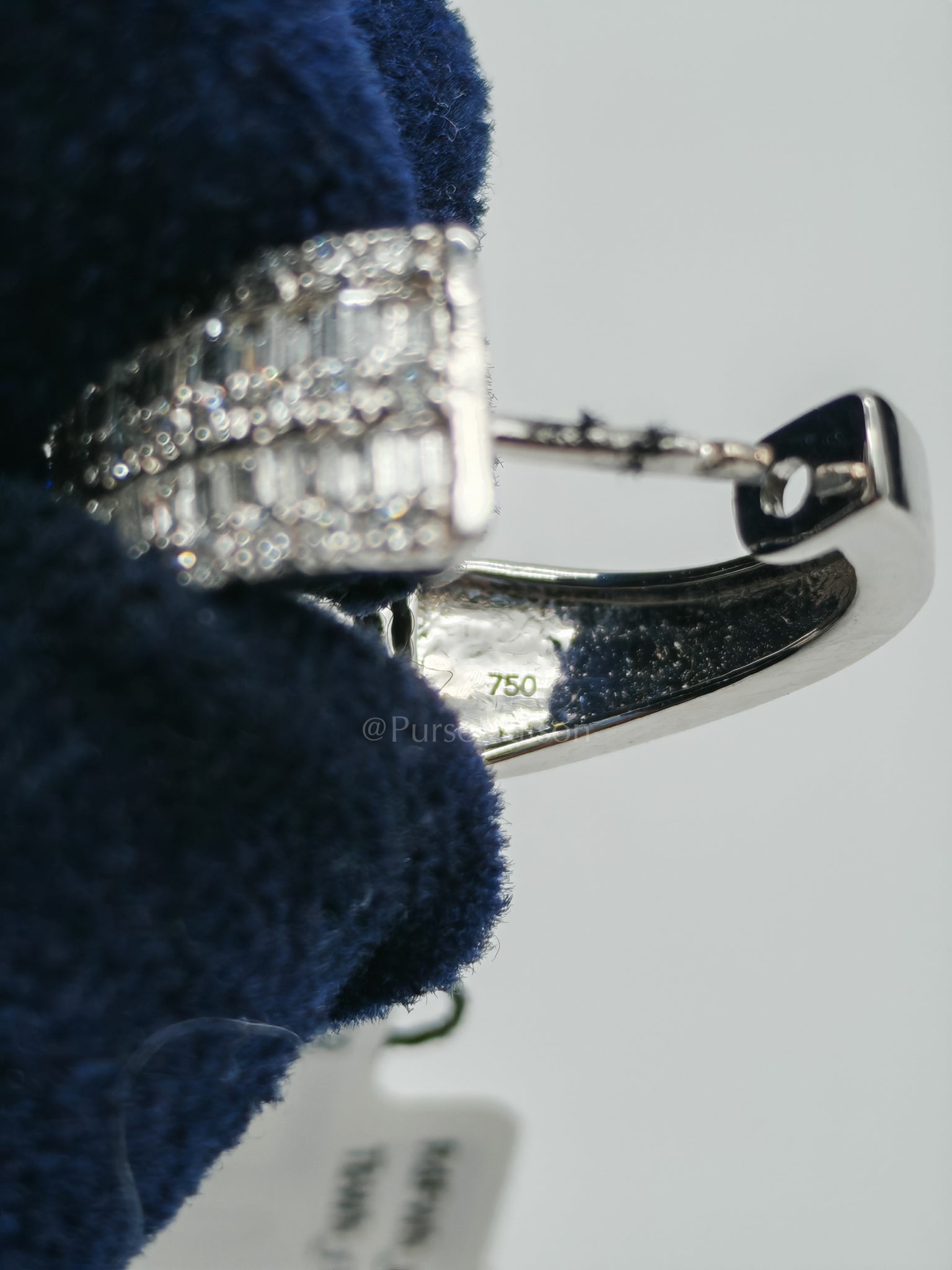 18k 8.25gms 1.59cts Natural Diamond White Gold Earrings | Purse Maison Luxury Bags Shop