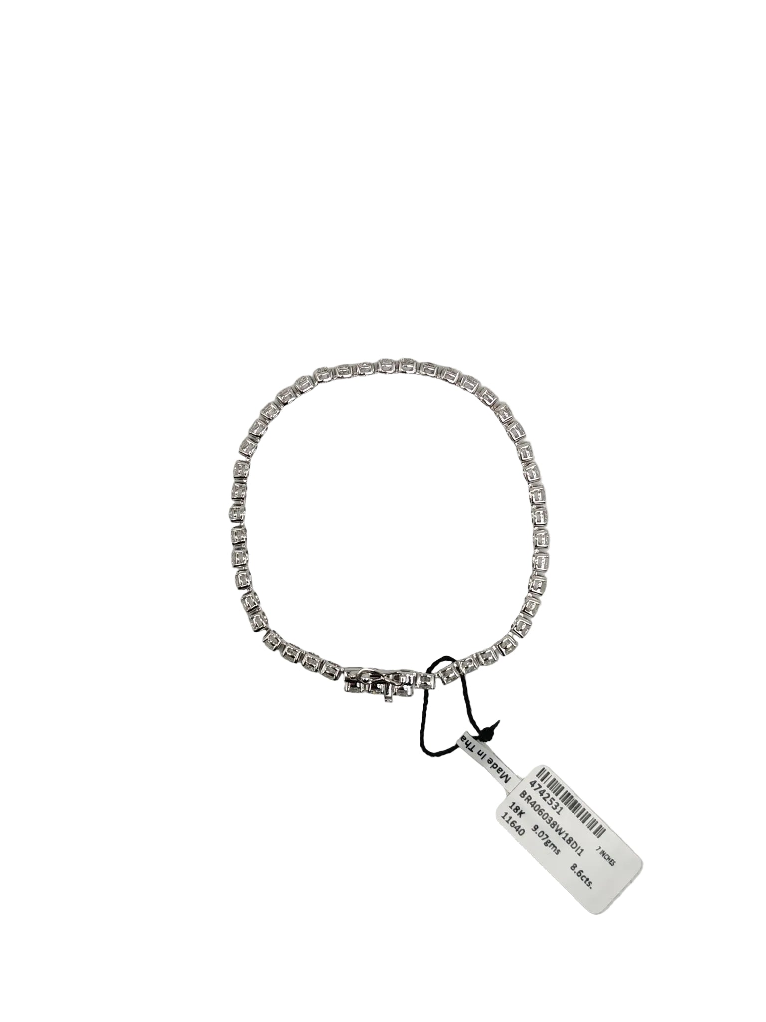 18k 9.07gms. 8.6cts. Natural Diamond White Gold Tennis Bracelet (7 inches) | Purse Maison Luxury Bags Shop