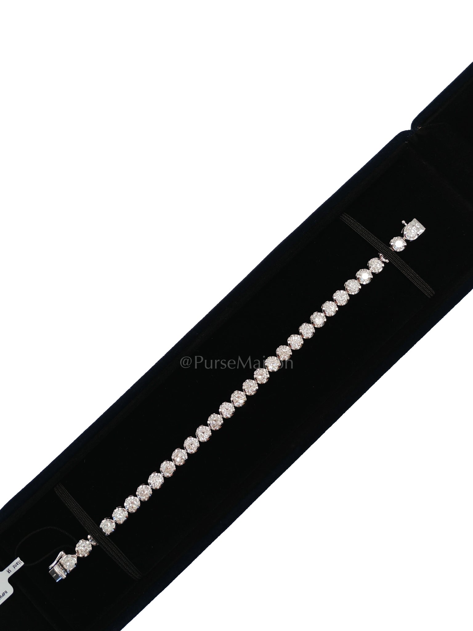 18k 9.11gms. 8.54cts. Natural Diamond White Gold Tennis Bracelet (7 inches) | Purse Maison Luxury Bags Shop