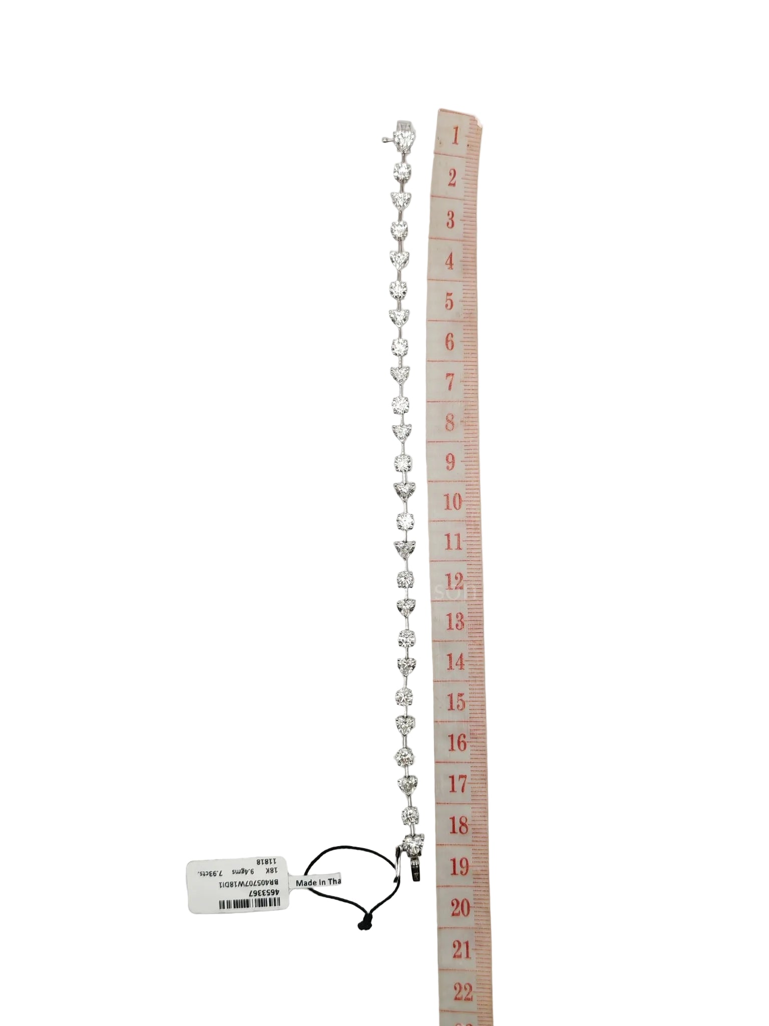 18k 9.4gms. 7.93cts. Natural Diamond White Gold Tennis Bracelet (19cm) | Purse Maison Luxury Bags Shop