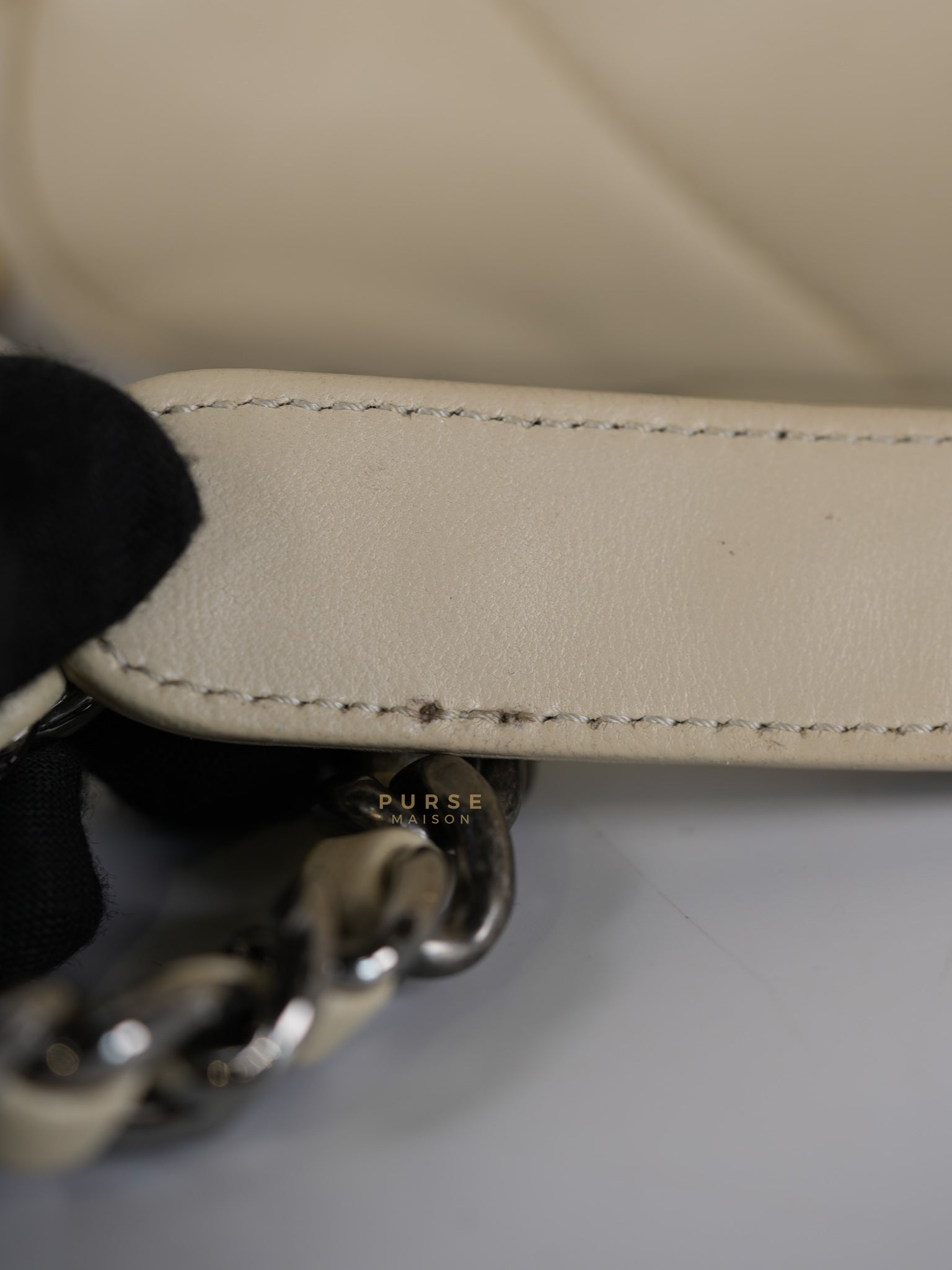 19 Flap Bag Medium in Beige Quilted Lambskin Leather Series 30 | Purse Maison Luxury Bags Shop