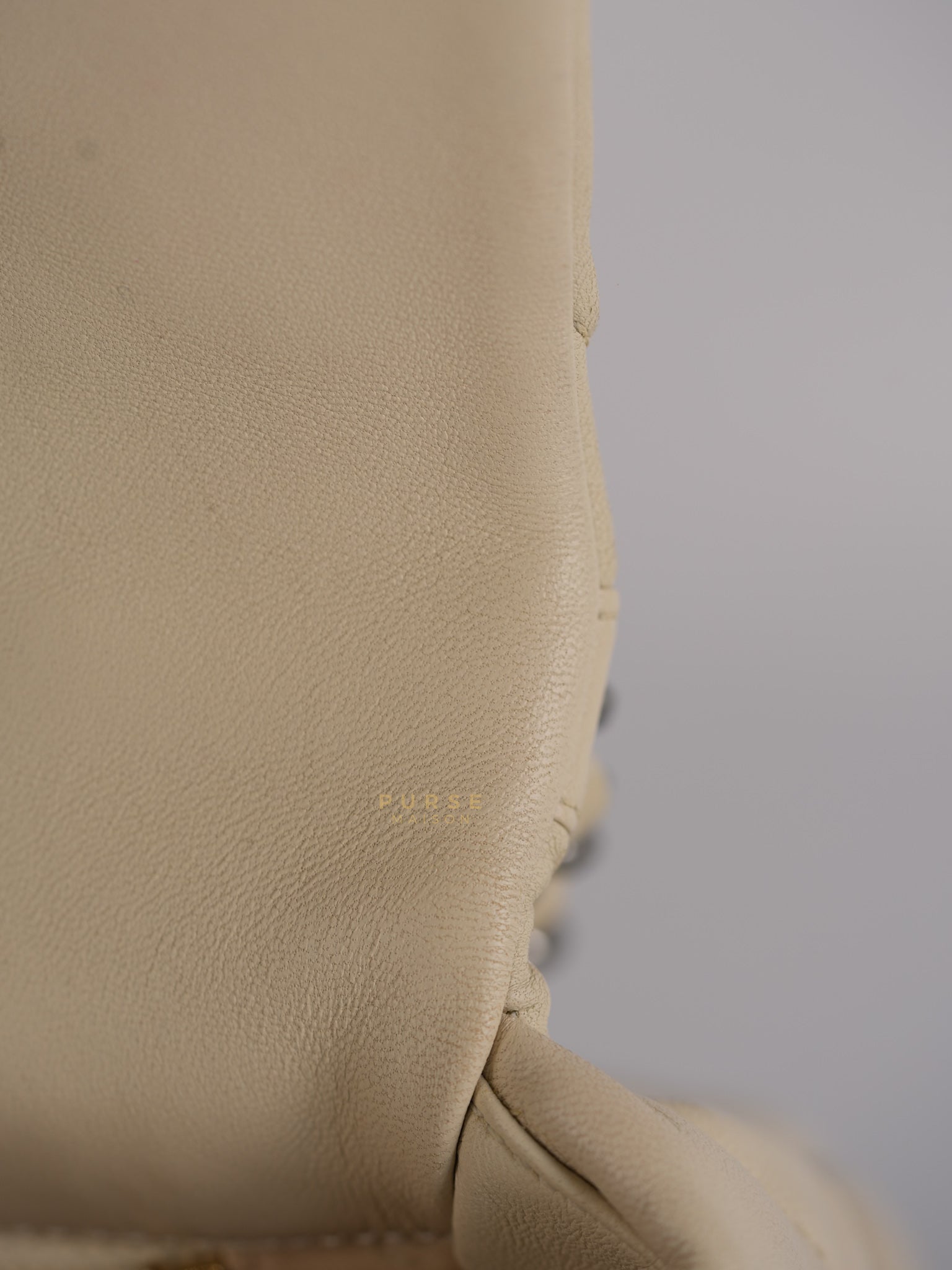 19 Flap Bag Medium in Beige Quilted Lambskin Leather Series 30 | Purse Maison Luxury Bags Shop