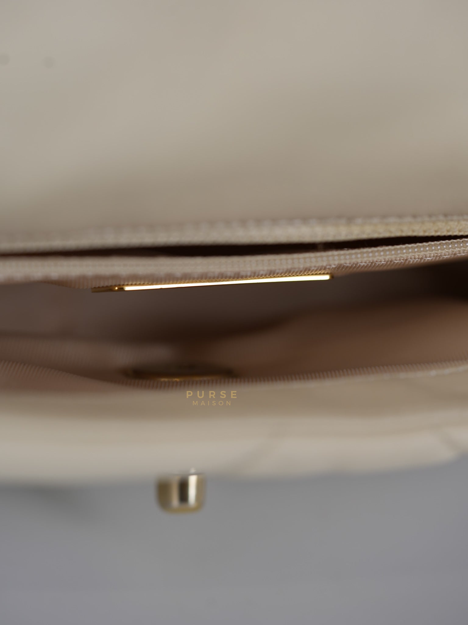 19 Flap Bag Medium in Beige Quilted Lambskin Leather Series 30 | Purse Maison Luxury Bags Shop