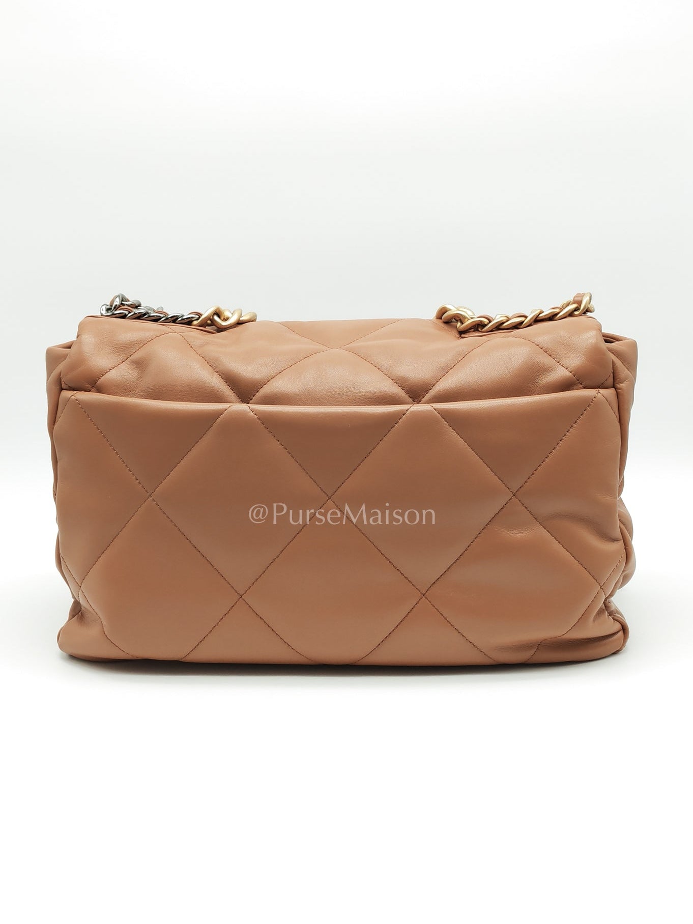 19 Maxi in Caramel Lambskin Leather and Mixed Hardware (Microchip) | Purse Maison Luxury Bags Shop