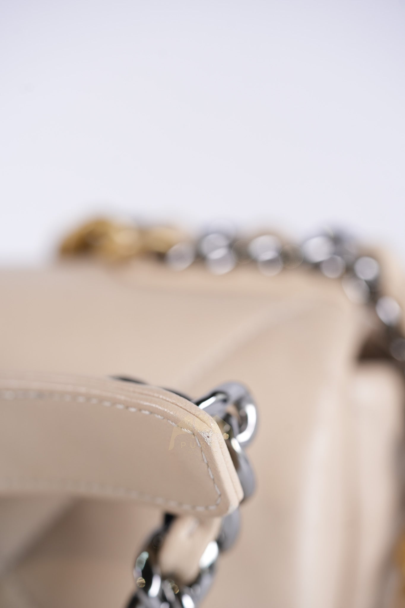 19 Medium in Beige Lambskin Leather & Mixed Hardware Microchip | Purse Maison Luxury Bags Shop