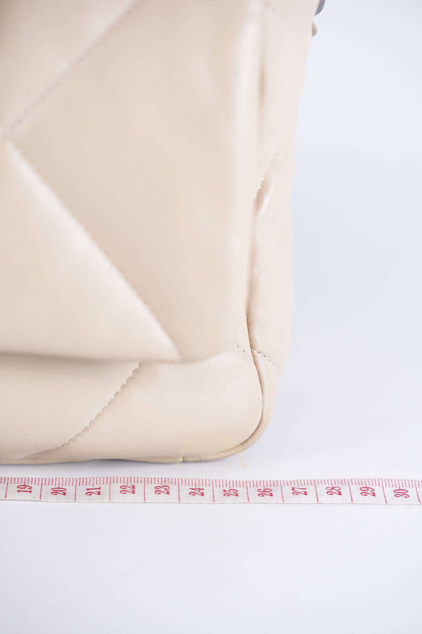 19 Medium in Beige Lambskin Leather & Mixed Hardware Microchip | Purse Maison Luxury Bags Shop