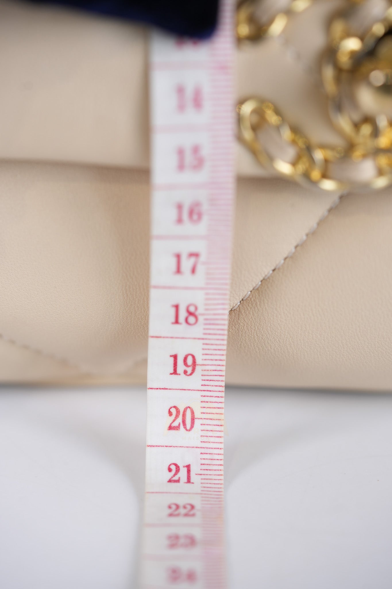 19 Medium in Beige Lambskin Leather & Mixed Hardware Microchip | Purse Maison Luxury Bags Shop