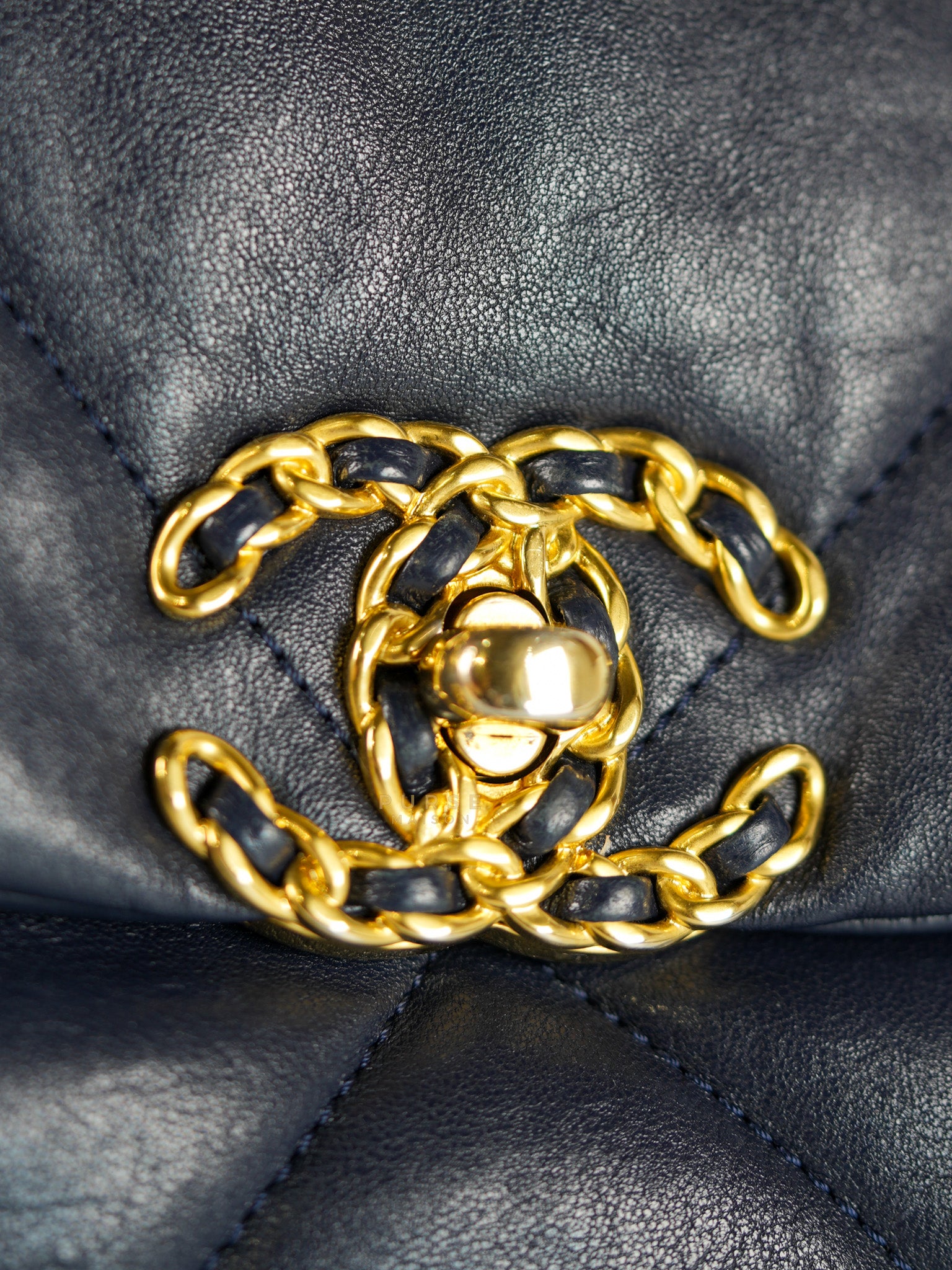 C19 Medium in Navy Blue Lambskin Leather & Mixed Hardware (Series 29) | Purse Maison Luxury Bags Shop