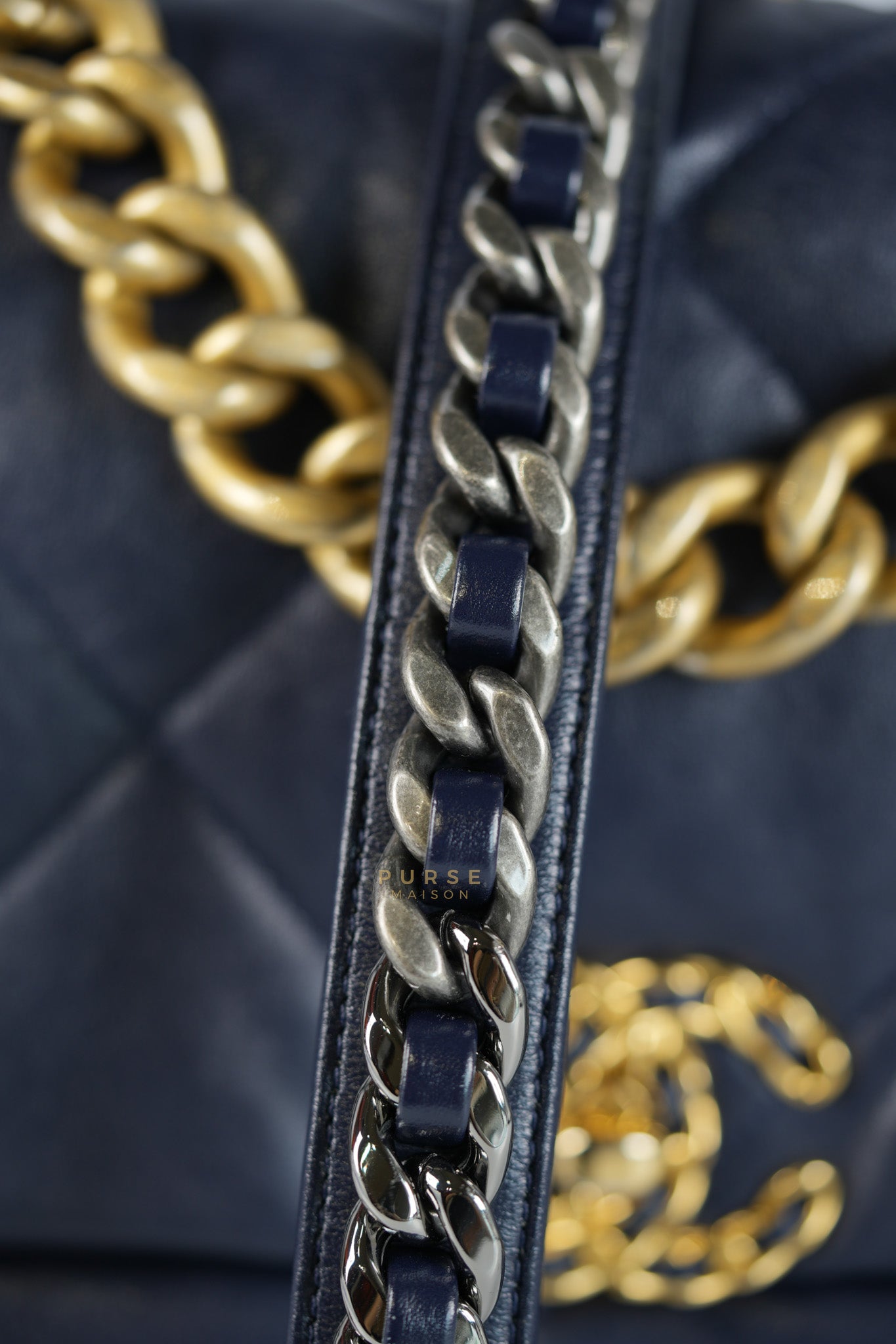 C19 Medium in Navy Blue Lambskin Leather & Mixed Hardware (Series 29) | Purse Maison Luxury Bags Shop