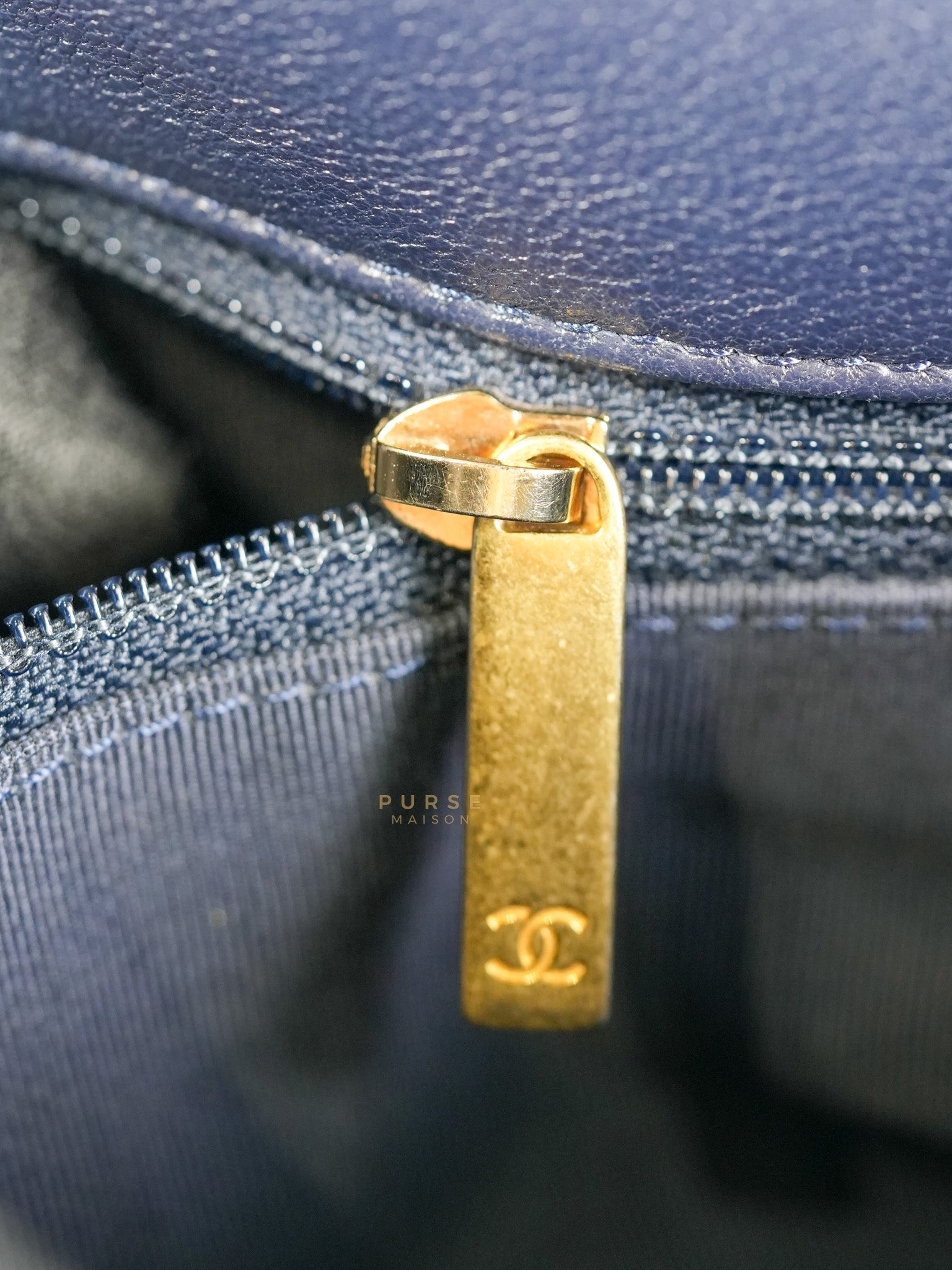 C19 Medium in Navy Blue Lambskin Leather & Mixed Hardware (Series 29) | Purse Maison Luxury Bags Shop