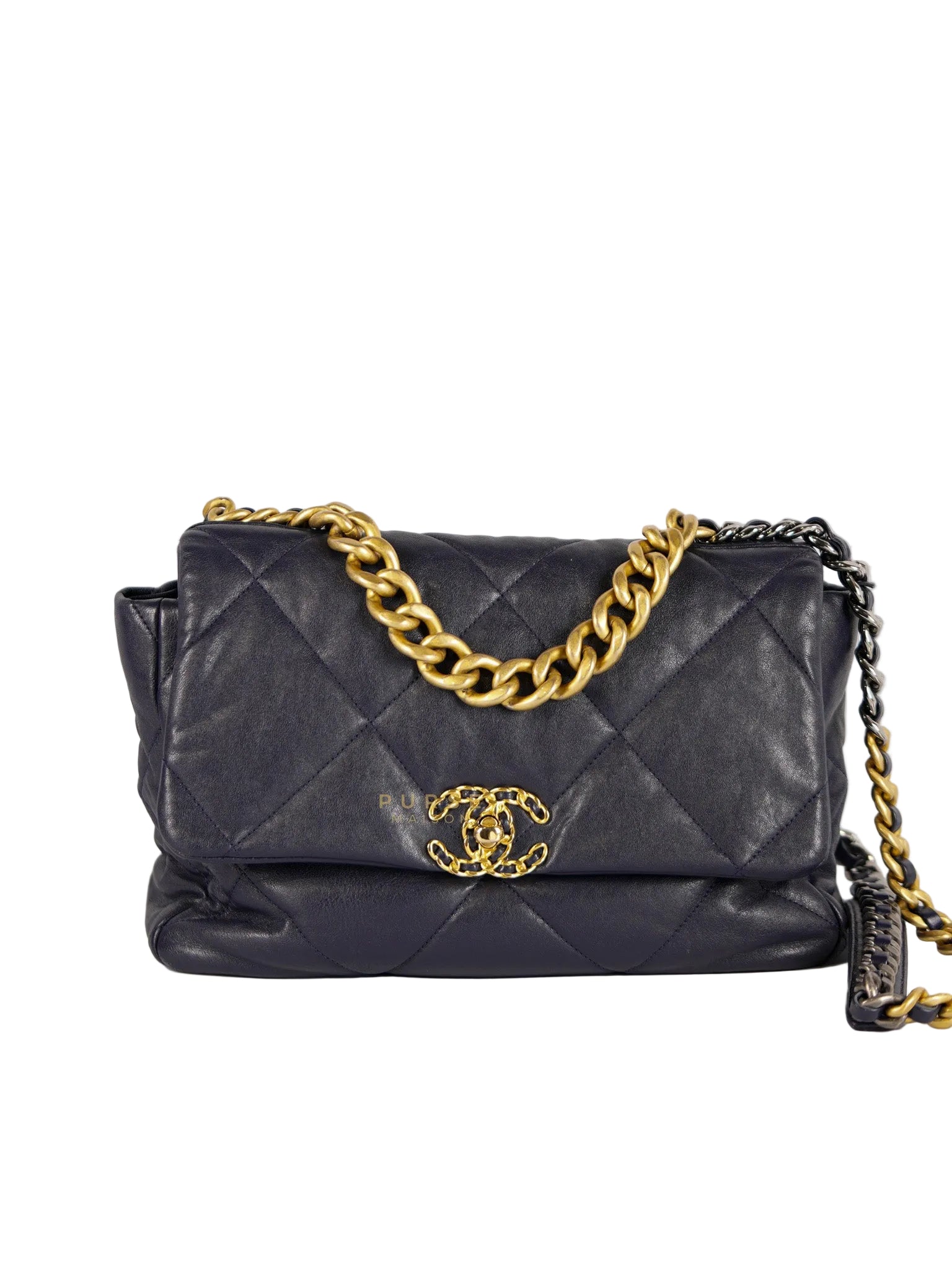 C19 Medium in Navy Blue Lambskin Leather & Mixed Hardware (Series 29) | Purse Maison Luxury Bags Shop