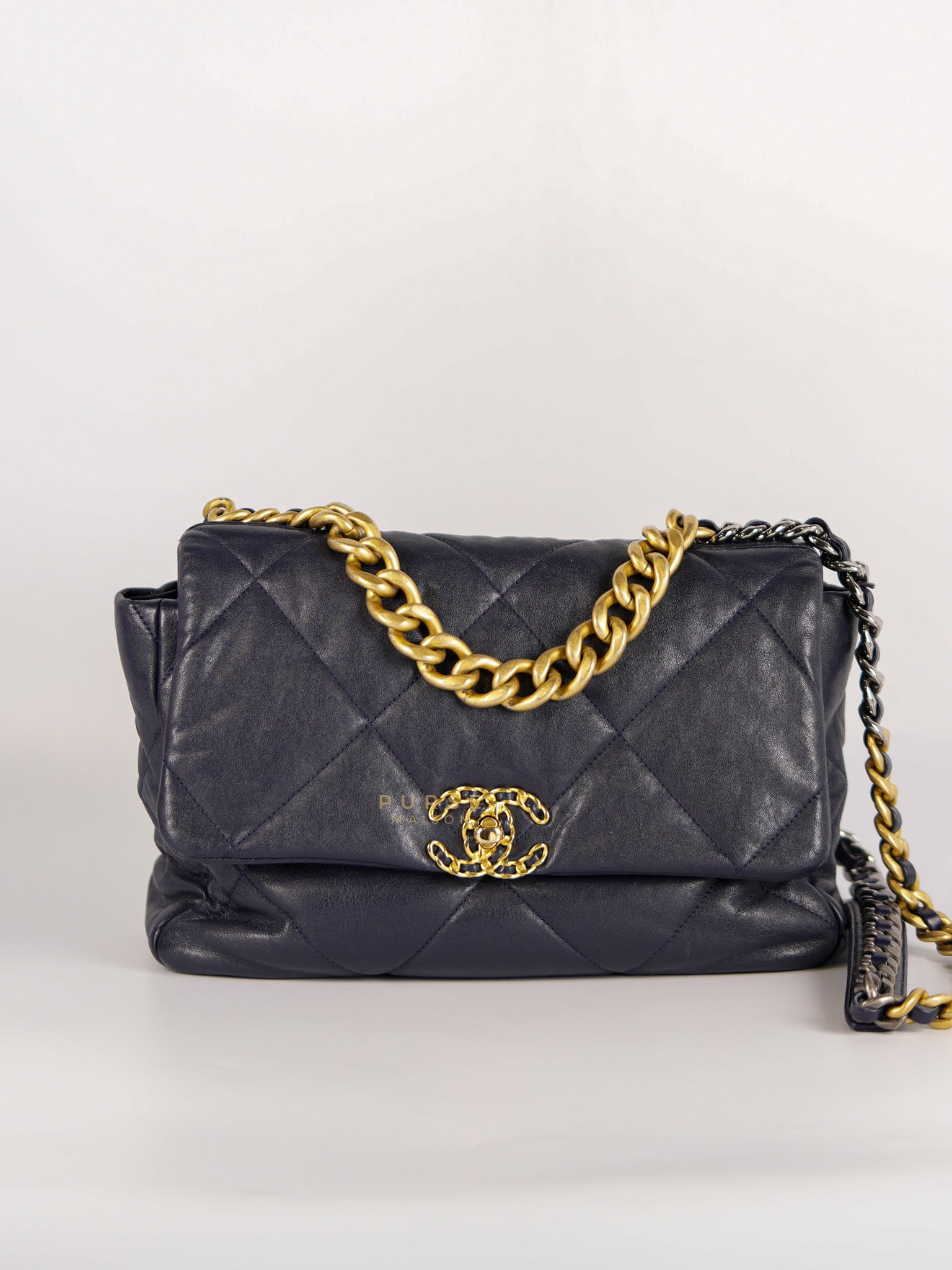 C19 Medium in Navy Blue Lambskin Leather & Mixed Hardware (Series 29) | Purse Maison Luxury Bags Shop