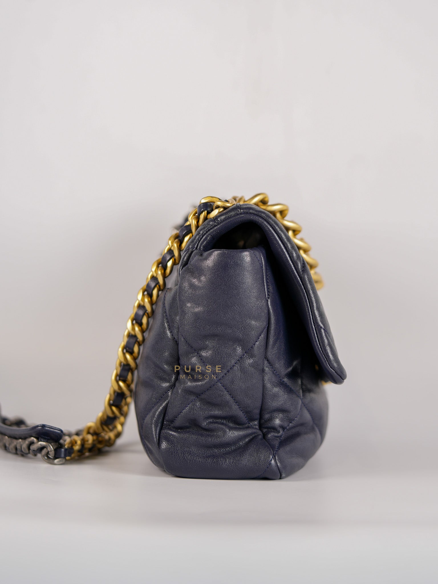 C19 Medium in Navy Blue Lambskin Leather & Mixed Hardware (Series 29) | Purse Maison Luxury Bags Shop