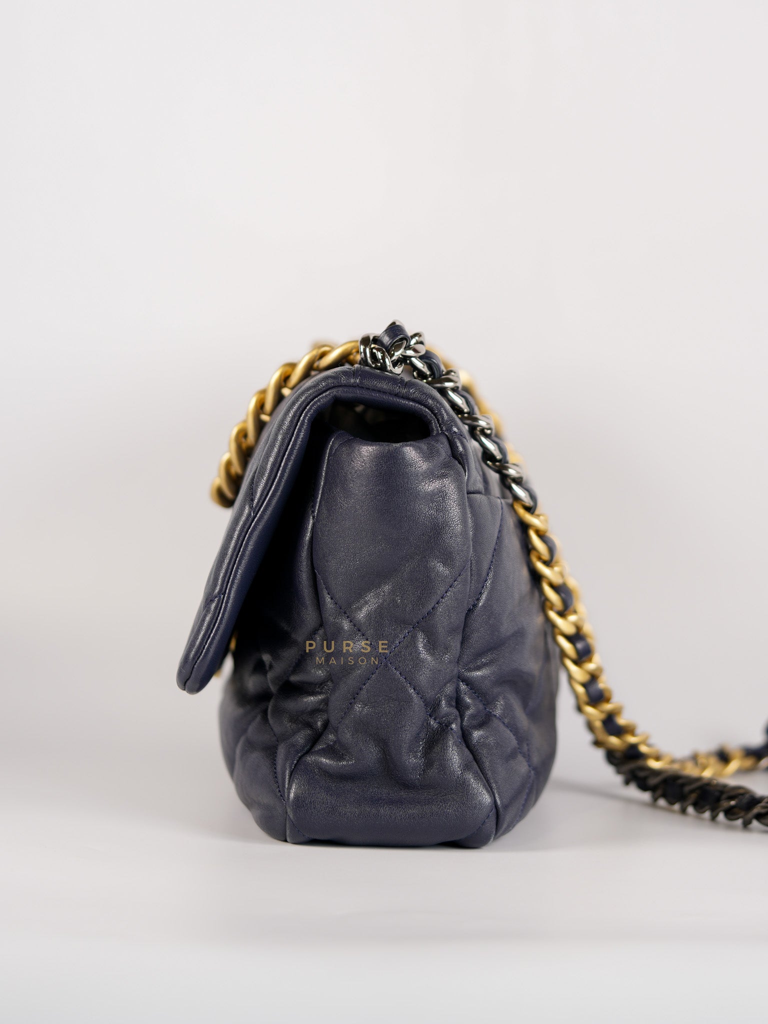C19 Medium in Navy Blue Lambskin Leather & Mixed Hardware (Series 29) | Purse Maison Luxury Bags Shop