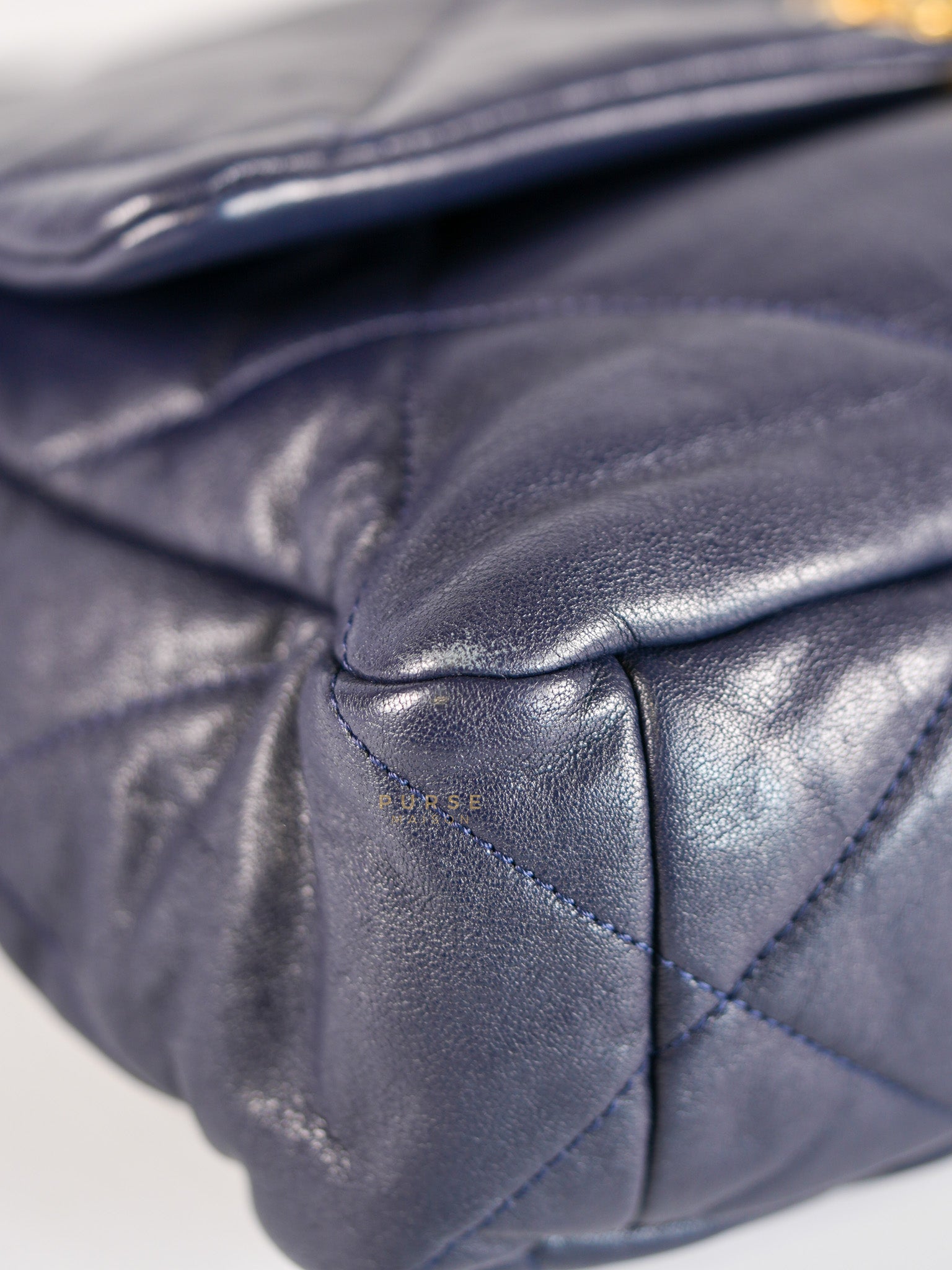 C19 Medium in Navy Blue Lambskin Leather & Mixed Hardware (Series 29) | Purse Maison Luxury Bags Shop