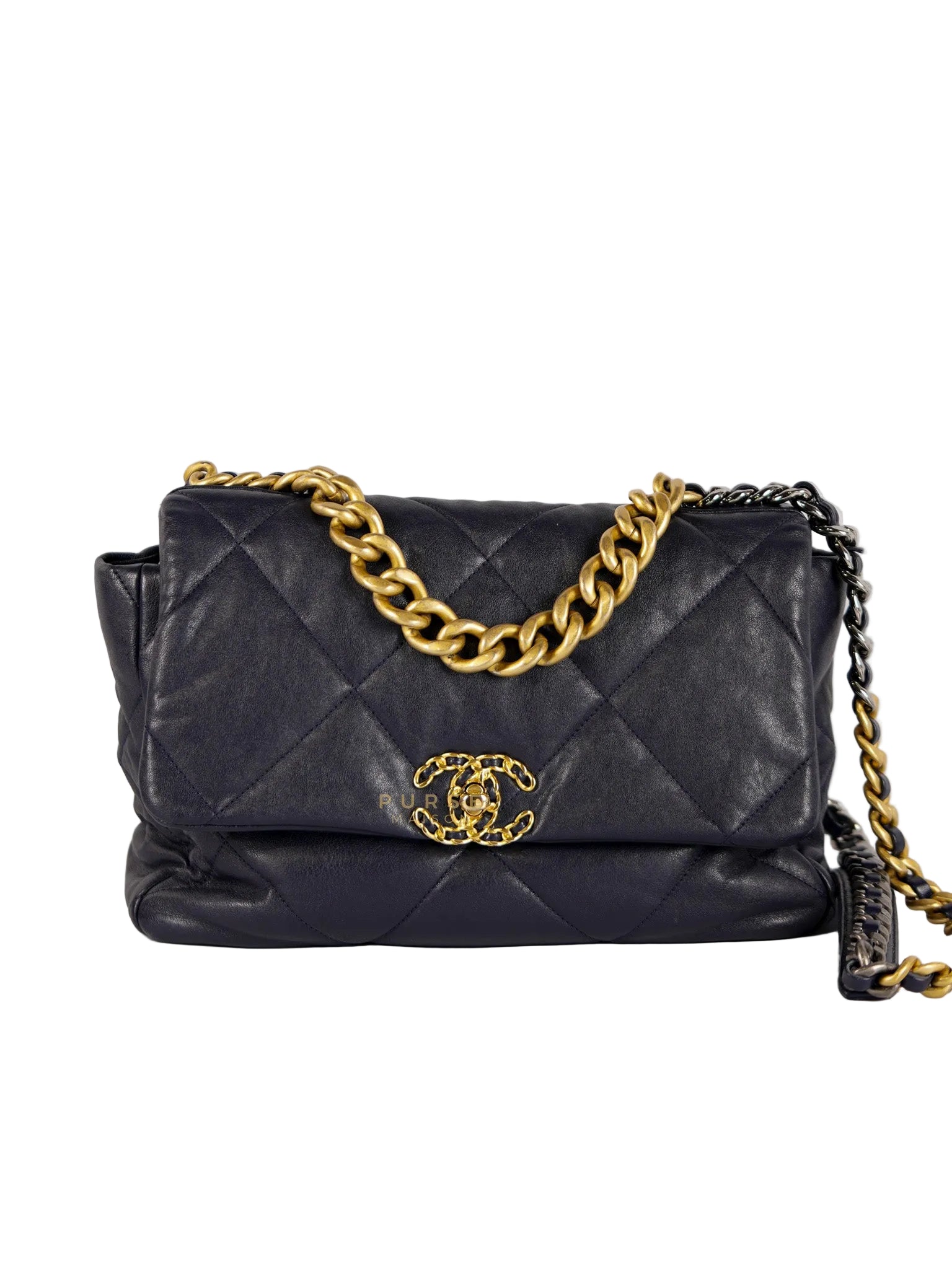 C19 Medium in Navy Blue Lambskin Leather & Mixed Hardware (Series 29) | Purse Maison Luxury Bags Shop