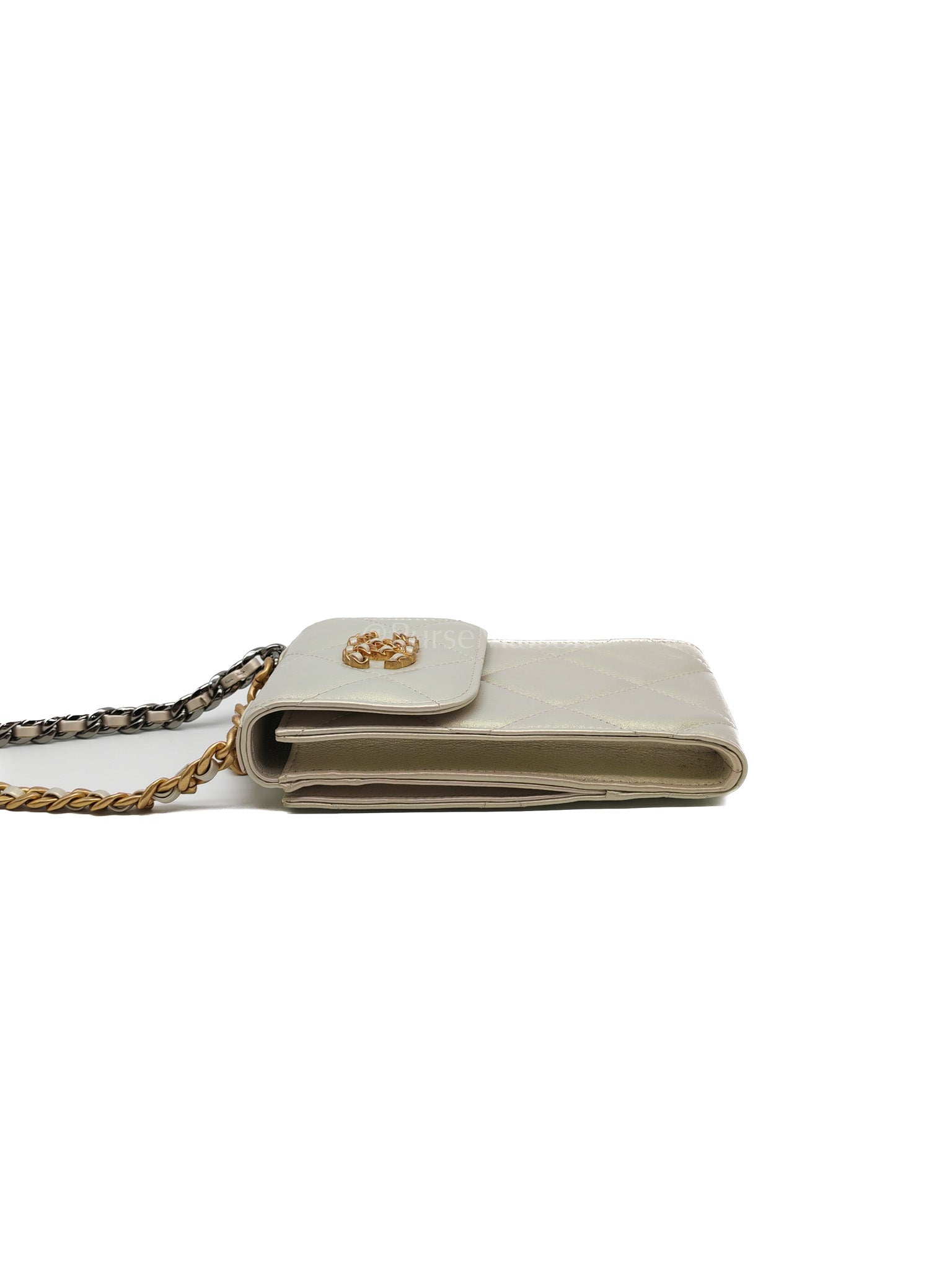 19 Phone Holder Quilted Iridescent Lambskin Leather in Mix Hardware (Series 31) | Purse Maison Luxury Bags Shop