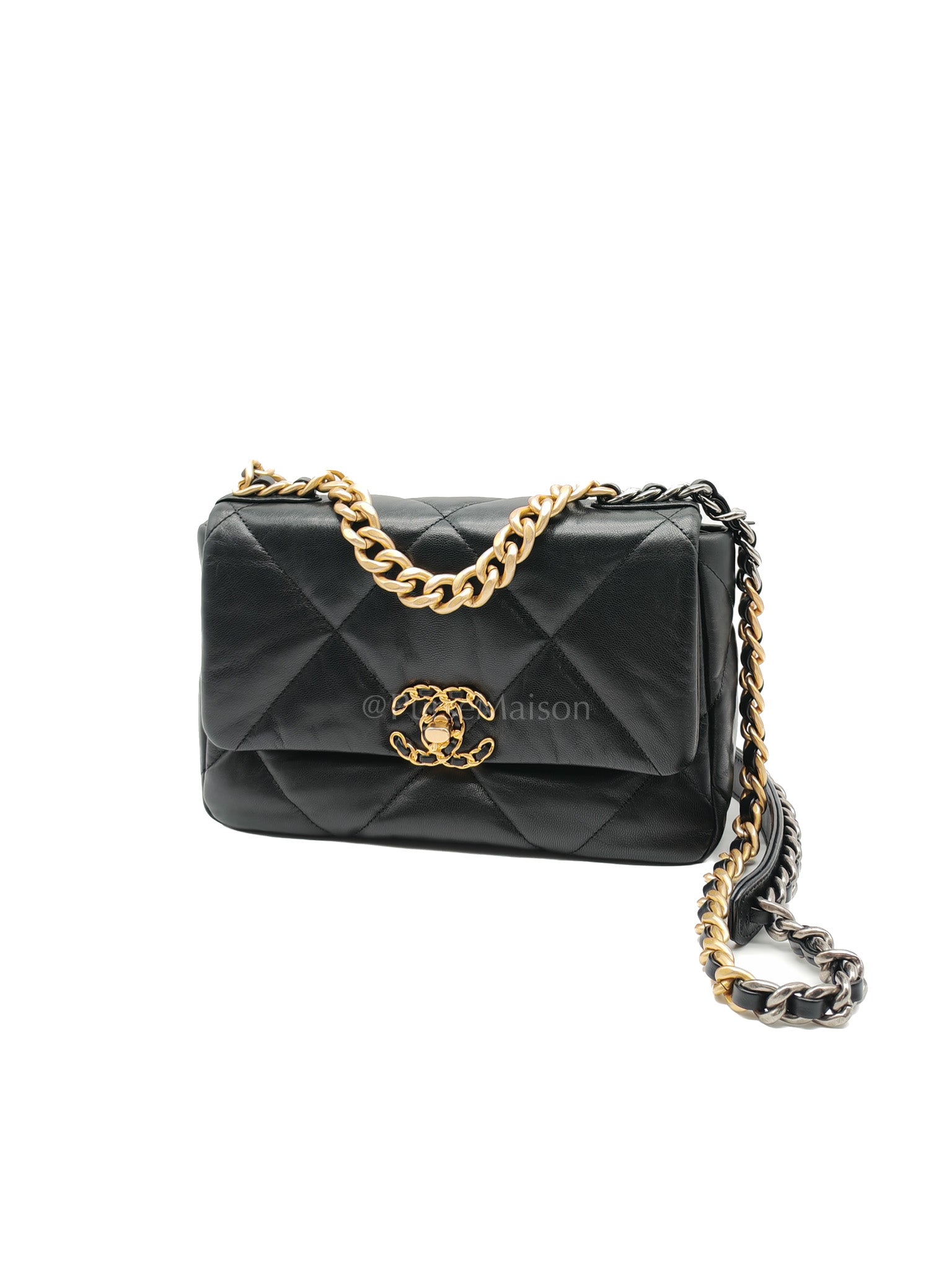 19 Small Black Lambskin Leather in Mix Hardware (Series 30) | Purse Maison Luxury Bags Shop