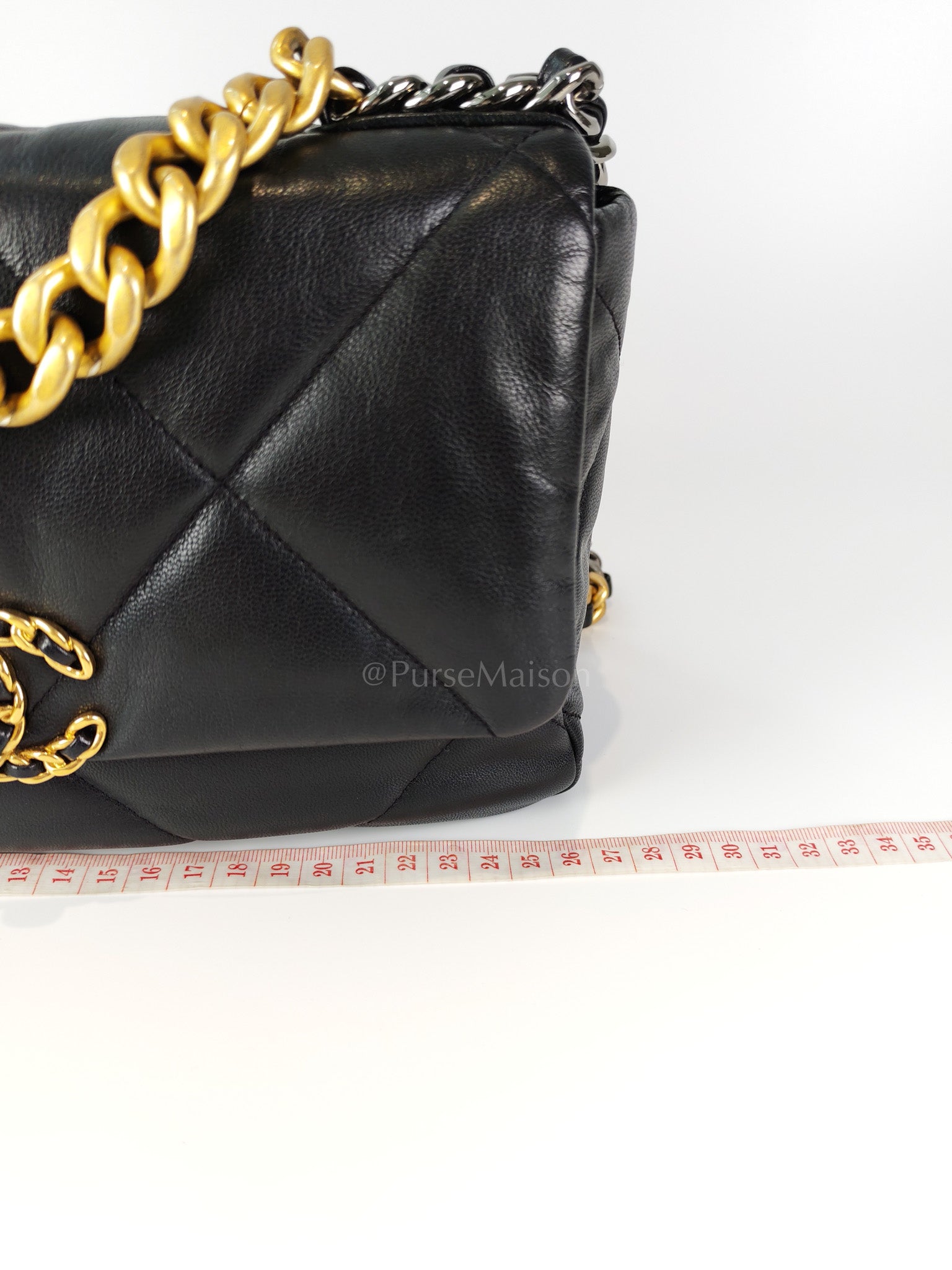 19 Small Black in Goatskin Leather and Mixed Hardware Series 30 | Purse Maison Luxury Bags Shop