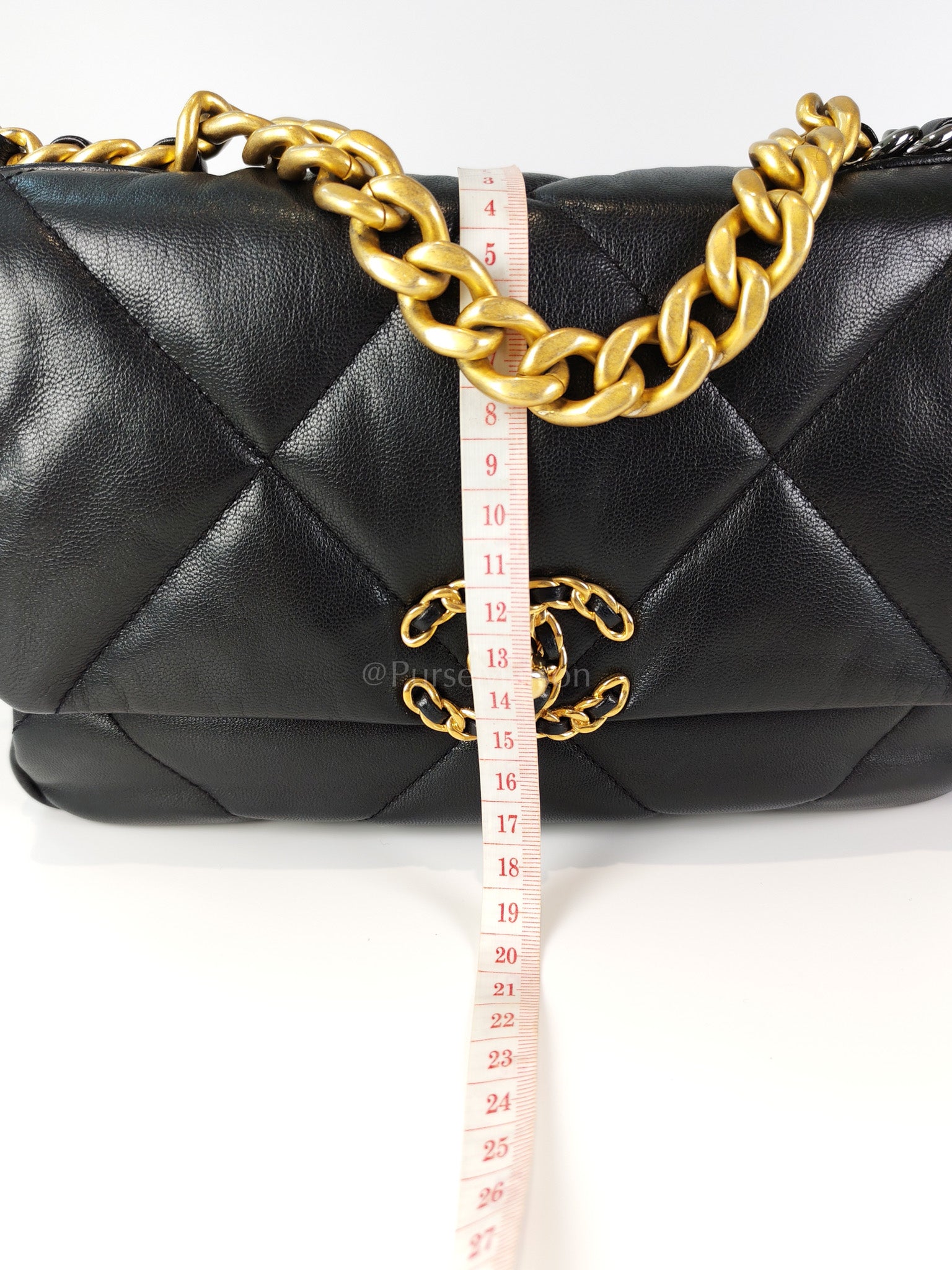 19 Small Black in Goatskin Leather and Mixed Hardware Series 30 | Purse Maison Luxury Bags Shop