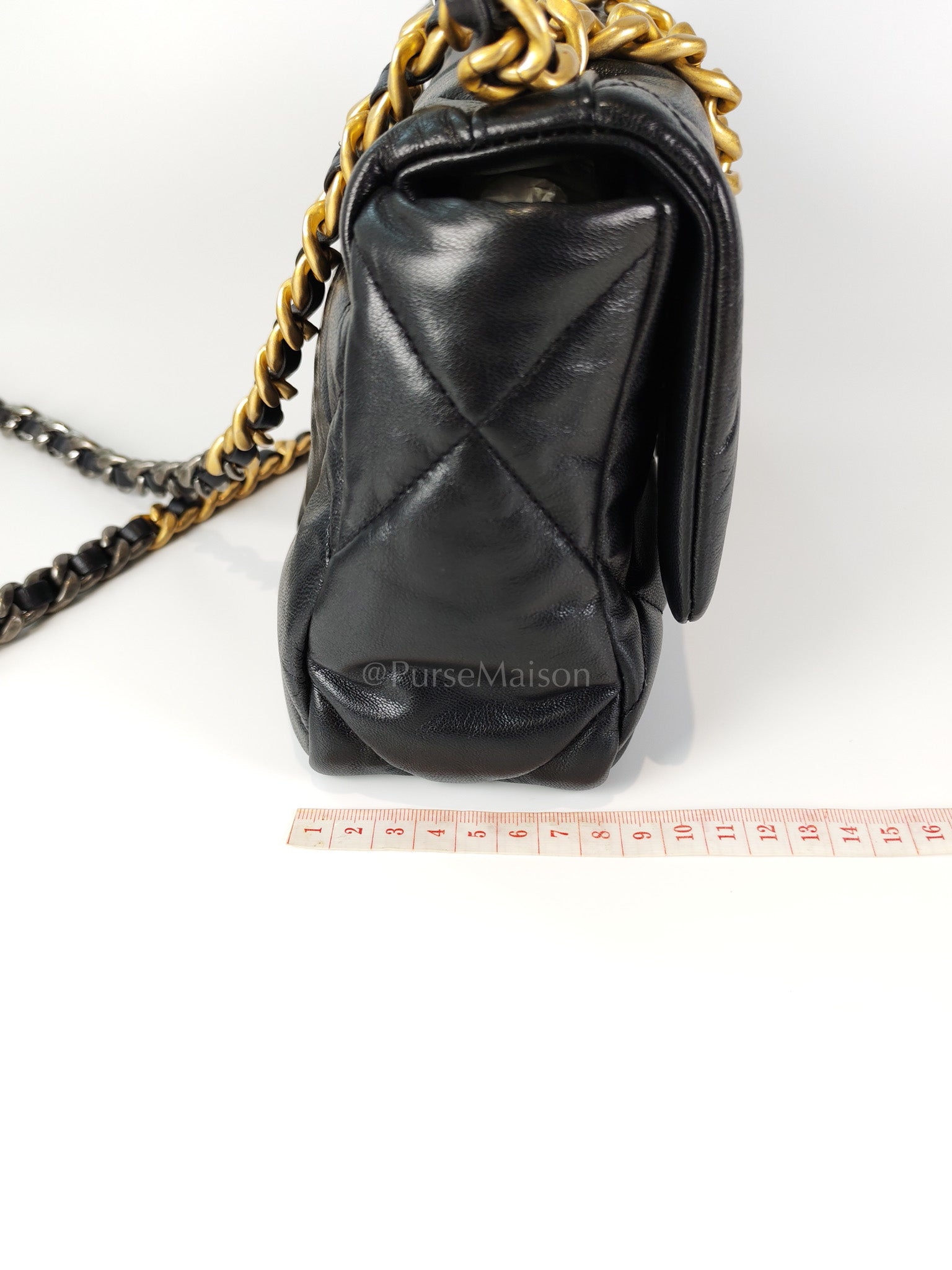 19 Small Black in Goatskin Leather and Mixed Hardware Series 30 | Purse Maison Luxury Bags Shop