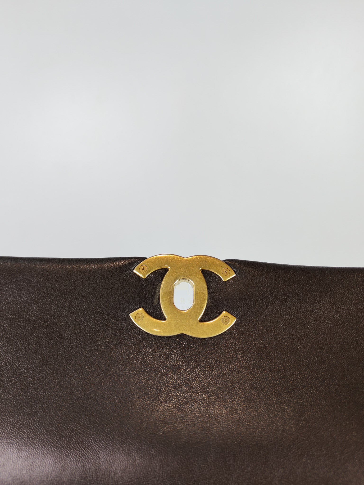 19 Small Flap Bag in Burgundy Brown Lambskin Leather & Mixed Hardware Microchip | Purse Maison Luxury Bags Shop