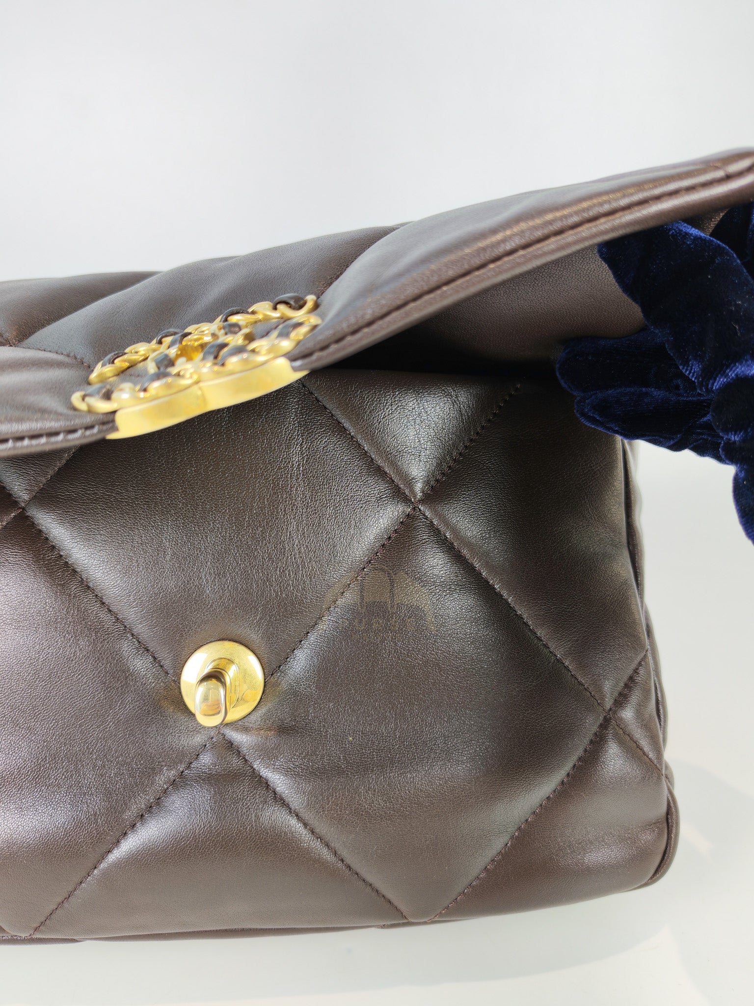 19 Small Flap Bag in Burgundy Brown Lambskin Leather & Mixed Hardware Microchip | Purse Maison Luxury Bags Shop