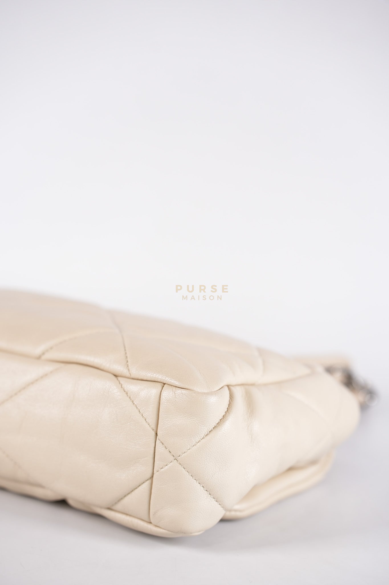 19 Small in Beige Goatskin Leather and Mixed Hardware Series 30 | Purse Maison Luxury Bags Shop