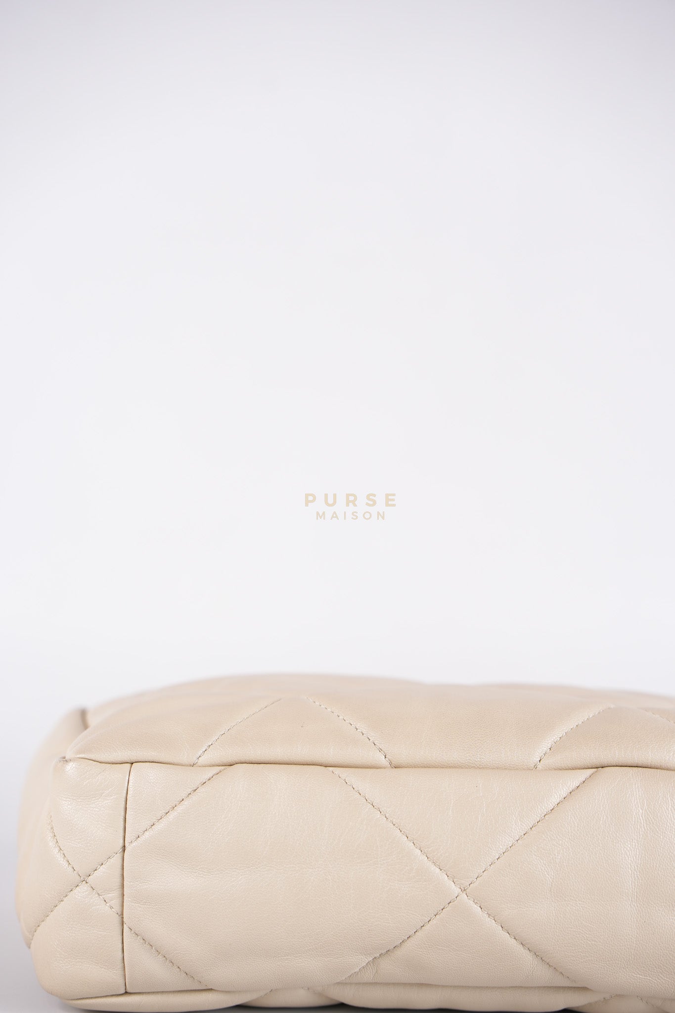 19 Small in Beige Goatskin Leather and Mixed Hardware Series 30 | Purse Maison Luxury Bags Shop