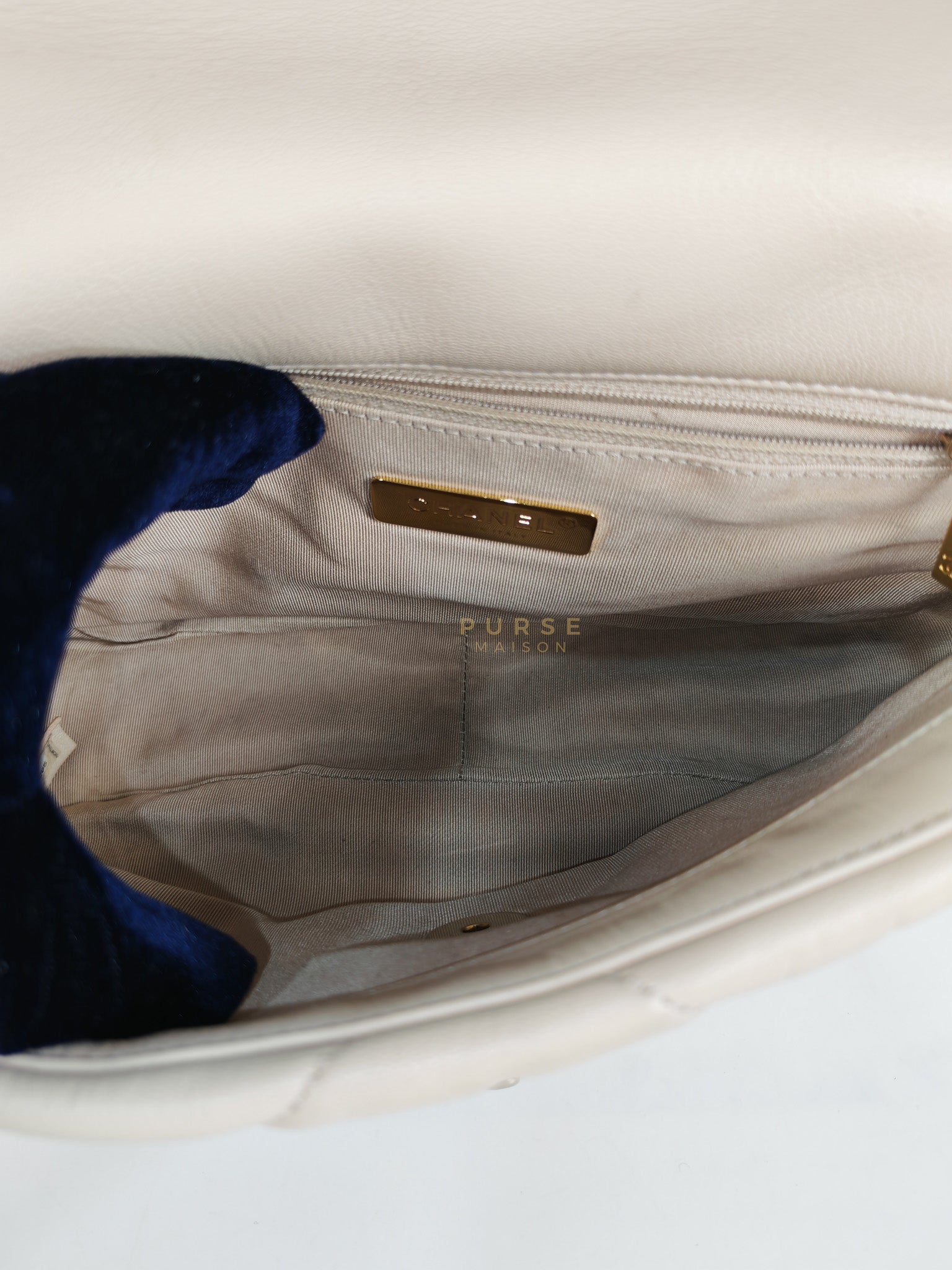 19 Small in Beige Goatskin Leather and Mixed Hardware Series 30 | Purse Maison Luxury Bags Shop