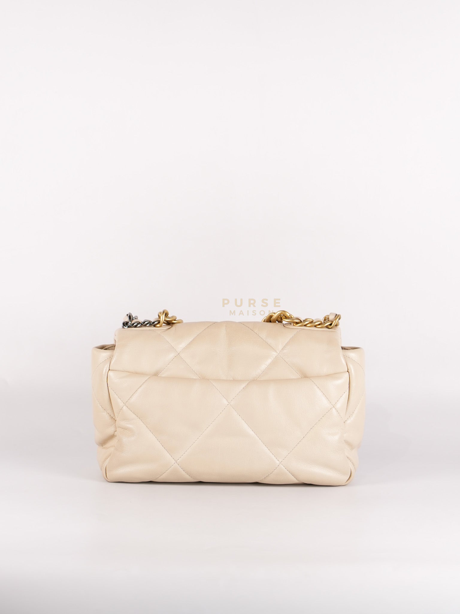 19 Small in Beige Goatskin Leather and Mixed Hardware Series 30 | Purse Maison Luxury Bags Shop