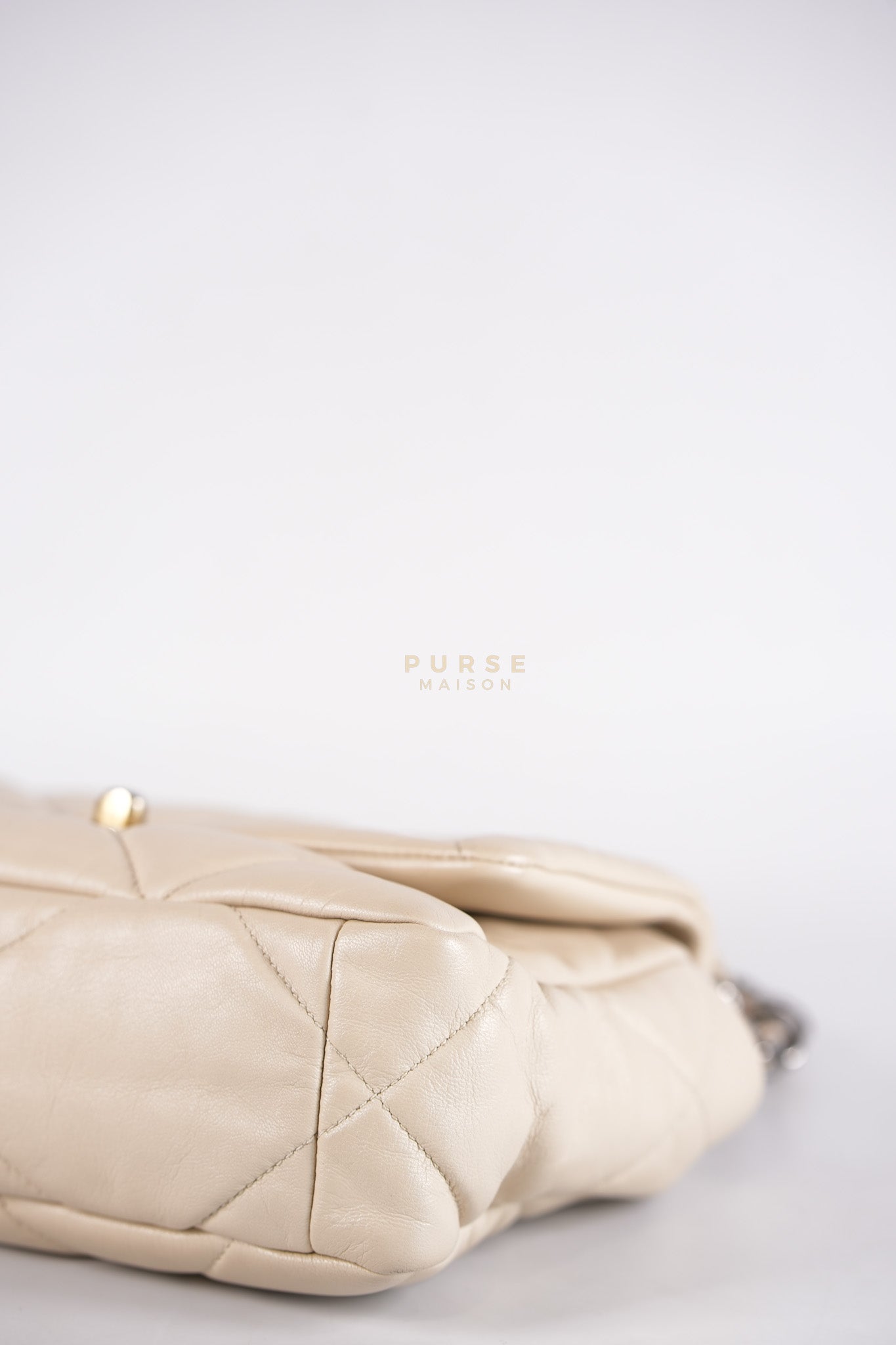19 Small in Beige Goatskin Leather and Mixed Hardware Series 30 | Purse Maison Luxury Bags Shop