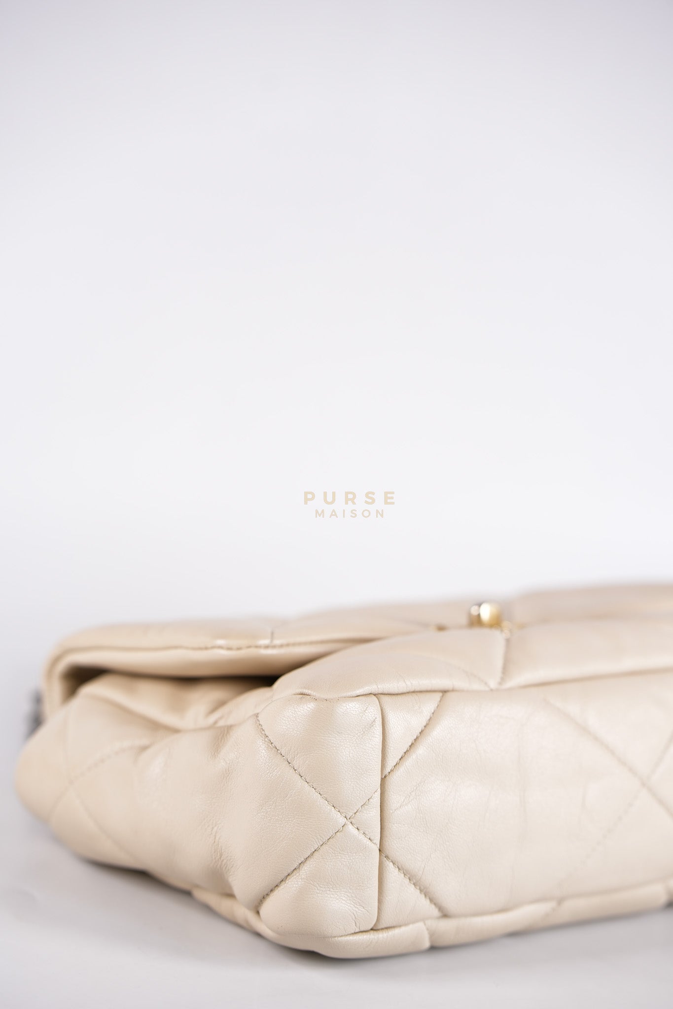19 Small in Beige Goatskin Leather and Mixed Hardware Series 30 | Purse Maison Luxury Bags Shop