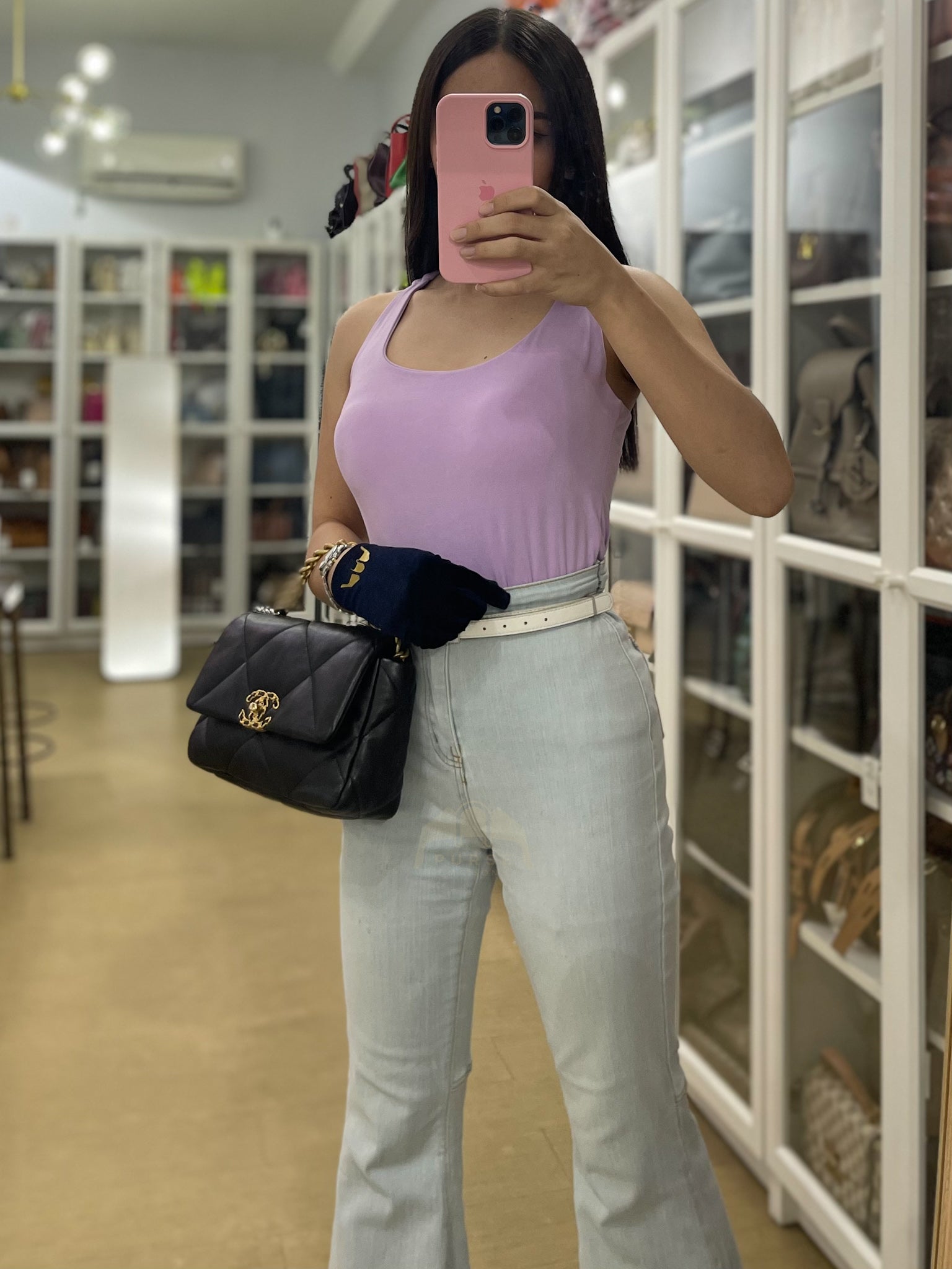 19 Small in Black Quilted Goatskin Leather and Mixed Hardware Series 31 | Purse Maison Luxury Bags Shop