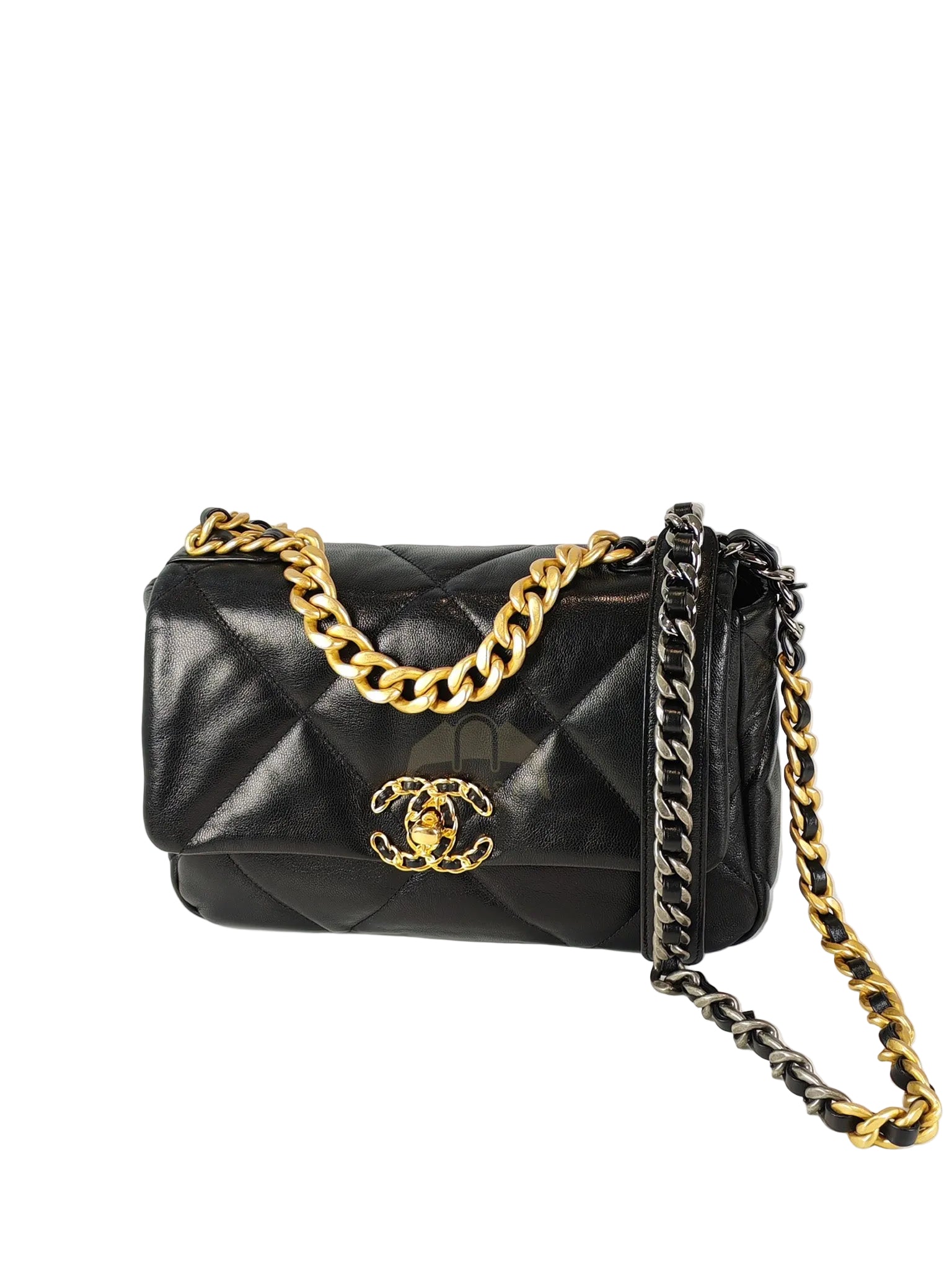 19 Small in Black Lambskin Leather & Mixed Hardware Series 29 | Purse Maison Luxury Bags Shop
