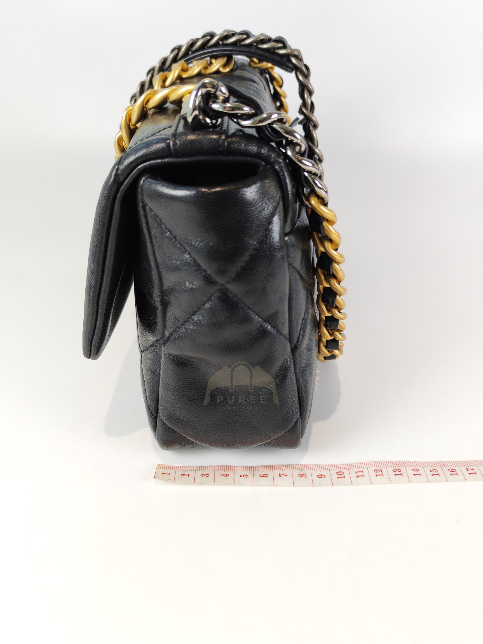 19 Small in Black Lambskin Leather & Mixed Hardware Series 29 | Purse Maison Luxury Bags Shop