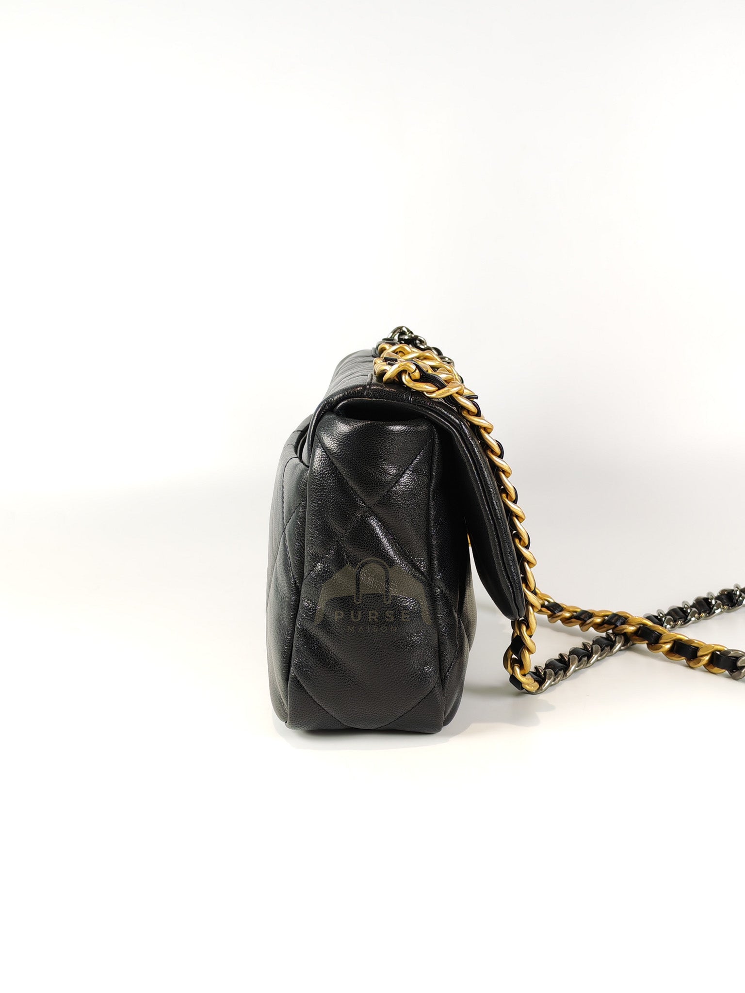 19 Small in Black Lambskin Leather & Mixed Hardware Series 29 | Purse Maison Luxury Bags Shop