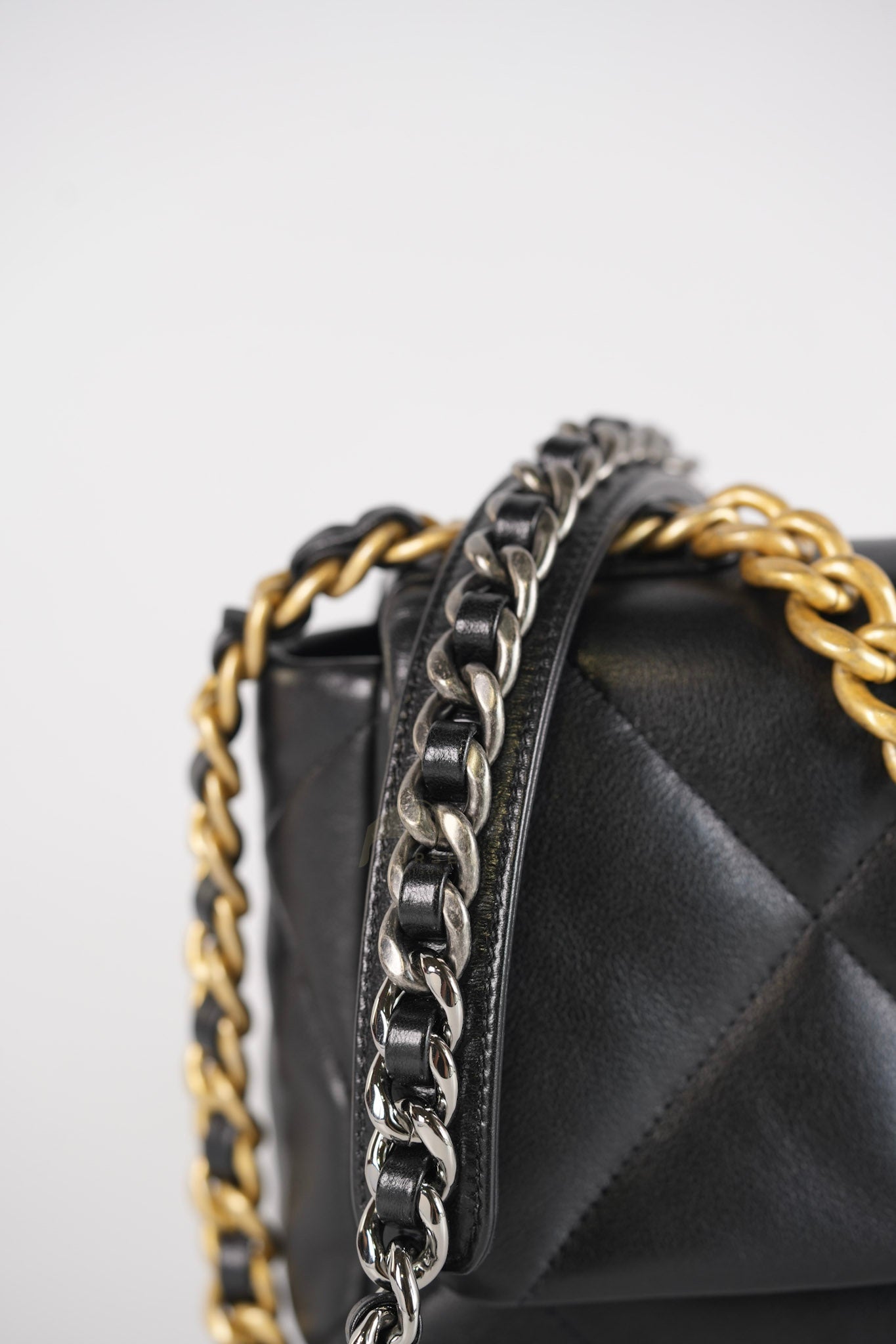 19 Small in Black Quilted Goatskin Leather and Mixed Hardware Series 31 | Purse Maison Luxury Bags Shop