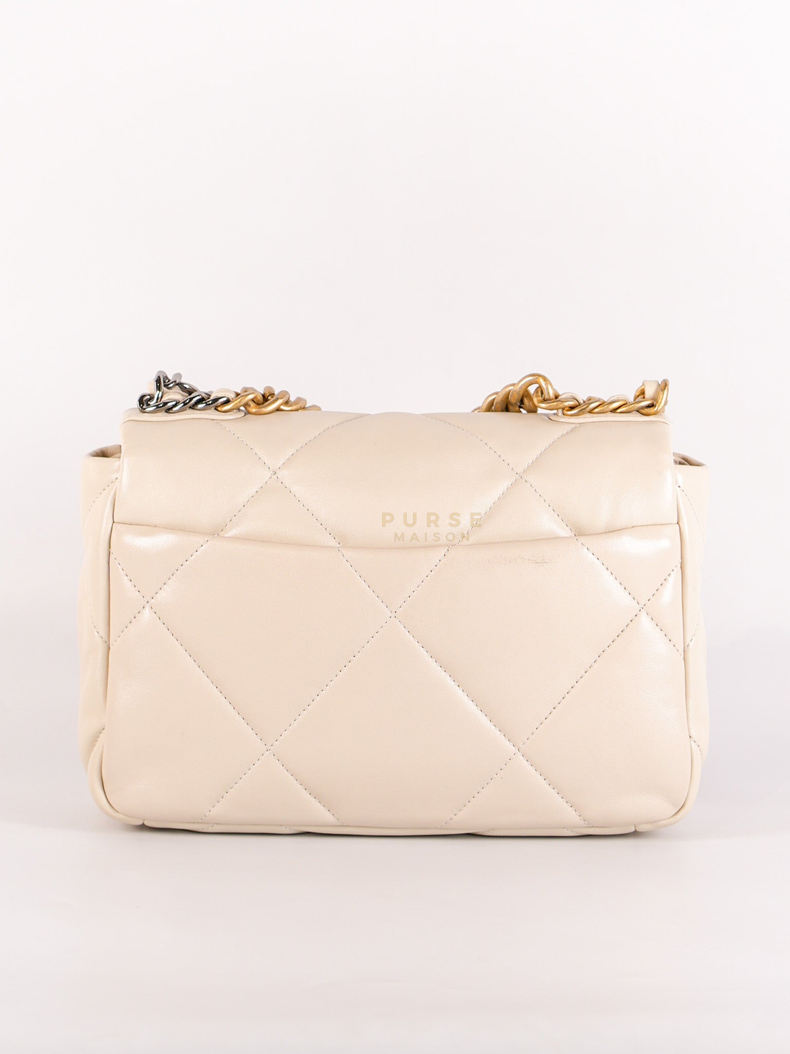 19 Small in Light Beige Lambskin and Mix Hardware Series 30 | Purse Maison Luxury Bags Shop